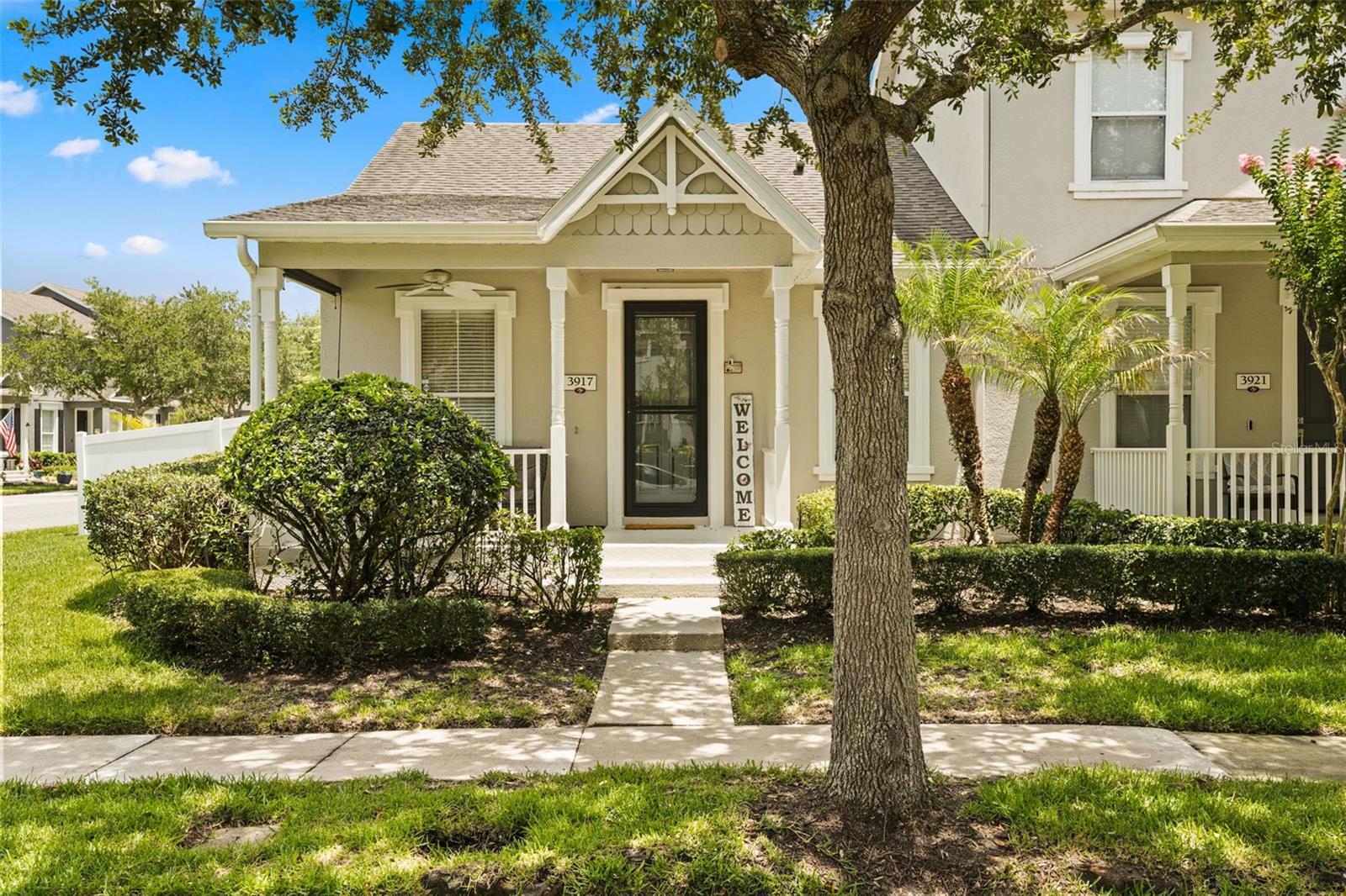 Welcome to this beautifully updated **ONE STORY, END UNIT townhome** in the highly sought-after Avalon Park! Offering the perfect combination of privacy, style, and low-maintenance living, this move-in ready home features a private fenced backyard, a covered and screened lanai, and a two-car garage—a rare combination for townhome living. Inside, you'll immediately notice the thoughtful upgrades throughout. The spacious open floor plan showcases luxury vinyl plank flooring (no carpet), fresh interior paint, upgraded baseboards, and abundant natural light. The beautifully renovated kitchen features quartz countertops, ample cabinet space, an island, and a functional layout perfect for everyday living and entertaining. The bathrooms feature new vanities, creating a clean, modern feel throughout the home. Major system updates ALREADY IN PLACE, providing peace of mind, ***a 2020 ROOF, 2020 HVAC system, and 2022 WATER HEATER.*** Enjoy maintenance-free living with HOA dues that include **high-speed internet, lawn care, exterior maintenance, and roof replacement** Conveniently located near Avalon Park's shops, restaurants, parks, community events, major highways, UCF, Waterford Lakes Town Center, and highly rated schools, this home offers an exceptional opportunity to enjoy one of East Orlando's most desirable communities.