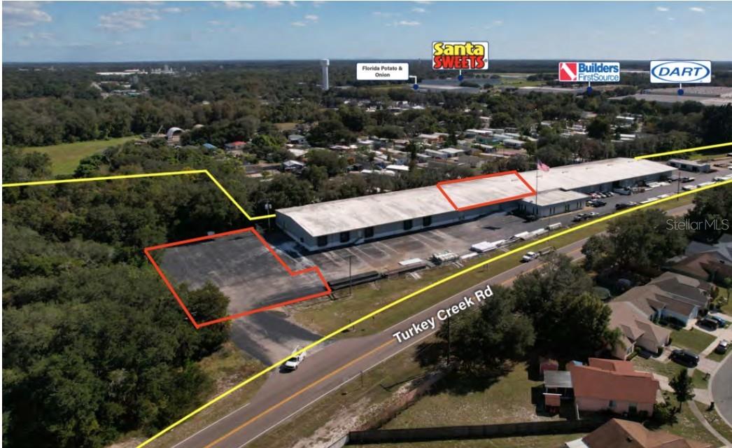 10,000 SF warehouse space for lease with approximately .7 acres of paved lay-down yard located on Turkey Creek Rd in Plant City. The warehouse is approximately 100 x 100 with dock high loading and a concrete ramp for roll up access. The former cold storage facility is fully insulated but cooling equipment is currently inoperable. The paved lay-down yard is clear with excellent truck accessibility just minutes south of Interstate-4 via the Branch Forbes Road exit at the corner of 574 (E. Dr Martin Luther King). 
Initial estimated monthly rent: $9,125 MG (base rate) plus applicable sales tax 

Located in Plant City south of I-4 and close to 574 (E Martin Luther King Jr Blvd) offering easy access to surrounding areas.