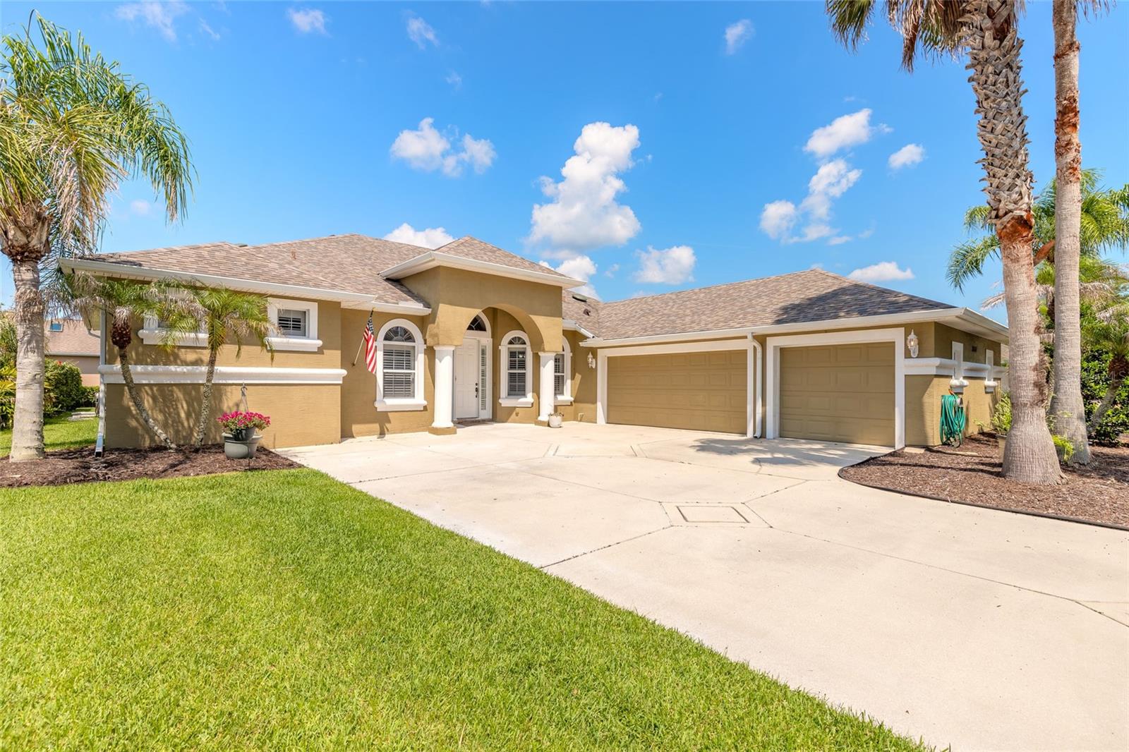 Move right into this beautifully refreshed 5-bedroom, 3-bath Paytas-built pool home with a 3-car garage, ideally situated on a corner lot in the desirable Marisol neighborhood of Venetian Bay. Thoughtfully updated for its new owners, this spacious home features new luxury vinyl plank flooring, new carpet in the bedrooms, and a freshly painted interior, creating a clean, modern feel throughout. Peace of mind comes with numerous major updates, including a newer roof, both air conditioning systems, water heater, refrigerator, dishwasher, and pool equipment. The 6 sun tunnels accompanying the open living area and kitchen are designed to maximize natural light and offer expansive views of the sparkling screened pool, making it easy to enjoy Florida's indoor-outdoor lifestyle. Step outside to the large, covered lanai, relax on the spacious pool deck, soak up the Florida sunshine, or take a refreshing swim in your private pool. Additional exterior features include an outdoor shower, screened front entry, mature landscaping with new mulch, and an oversized driveway that complements the spacious 3-car garage. As part of Venetian Bay, you'll enjoy access to pickleball and tennis courts, a basketball court, miles of scenic walking and biking trails, and a vibrant town center featuring a market, restaurant, spa, coffee shop, and fitness center. Golf enthusiasts will appreciate the 18-hole championship golf course and clubhouse. All of this is just minutes from Canal Street's Historic District, Flagler Avenue, and the beautiful beaches of New Smyrna Beach. All information is intended to be accurate, however not guaranteed.