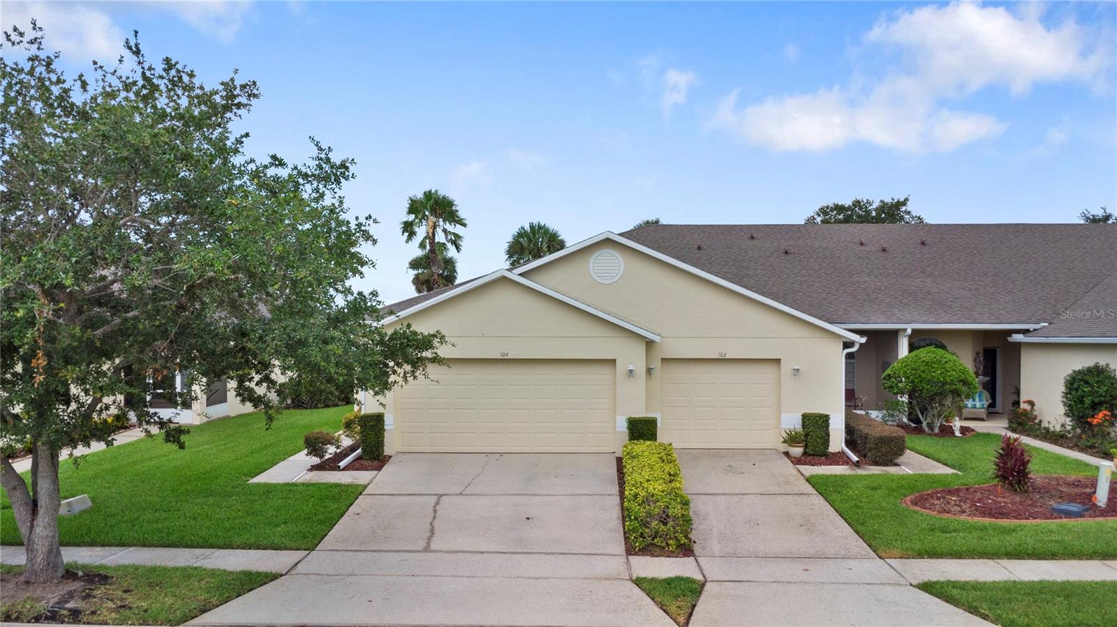 Wonderfully maintained home located in the desirable gated community of Remington Golf Club. The living and dining area are spacious and filled with natural light. The kitchen has a quaint breakfast nook with plenty of cabinet and countertop space. Architectural plant shelving and Bay windows add loads of character to the primary bedroom which includes private bath with walk-in shower. The second bedroom is located at the opposite end of the home and has access to the full hall bathroom. Versatile bonus area perfect for working at home, hobby room, or a cozy lounge.  Stepping through the sliding glass doors, relax and enjoy the views of the fairways and sparkling water features. The entire interior has been freshly painted and awaits the new owners finishing touches. This could be the Florida lifestyle you are dreaming of! Schedule your private tour today!