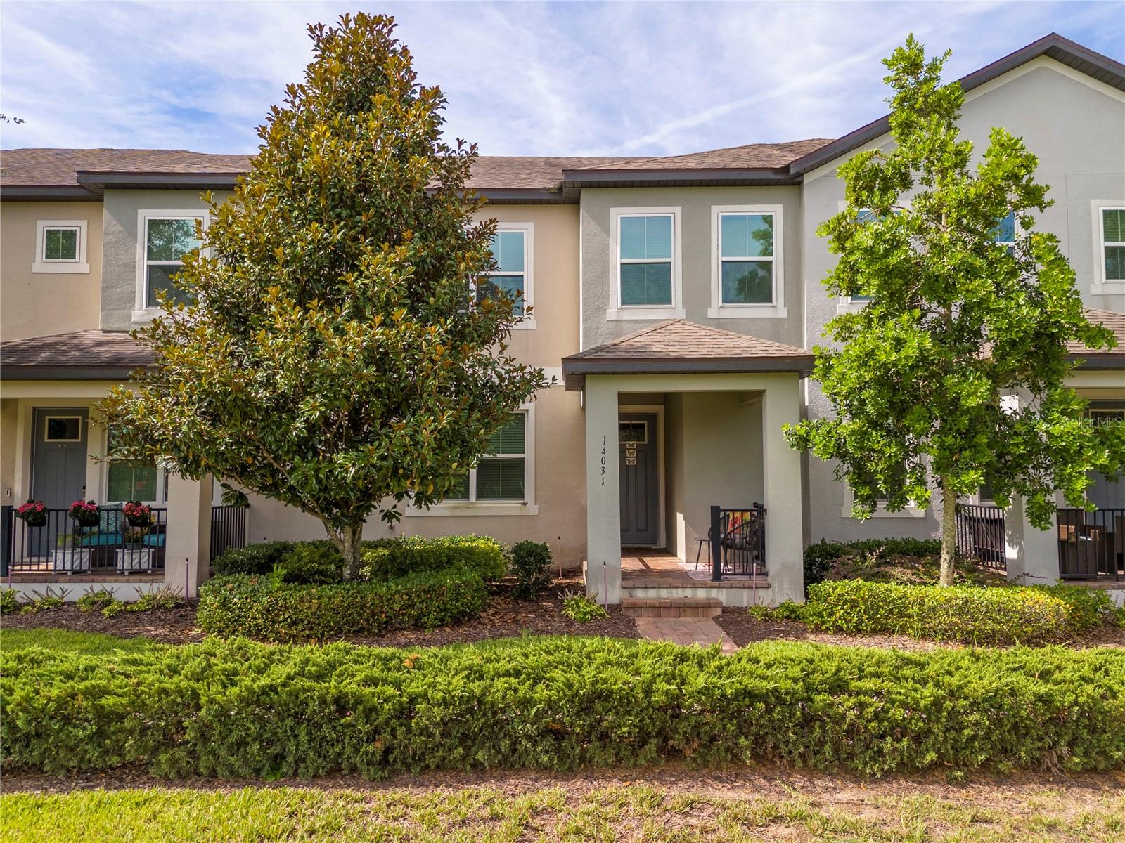 Discover refined, low-maintenance living in this impeccably cared-for townhome located in the sought-after Watermark community of Horizon West. Built by Meritage Homes in 2018 with a focus on energy efficiency, this residence combines comfort, style, and everyday functionality. The main level showcases an open-concept layout with elegant tile flooring throughout, leading into a well-appointed kitchen designed for both daily living and entertaining. Highlights include 42-inch cabinetry with crown molding, polished granite countertops, and a spacious walk-in pantry. Step outside to a private brick-paver lanai, along with access to a detached two-car garage. Upstairs, you’ll find all three bedrooms, including a peaceful primary suite featuring dual granite vanities and a generous walk-in closet. The secondary bedrooms are equally well-sized, sharing a full bathroom with granite finishes. An upstairs laundry room—with washer and dryer included—adds extra convenience. This home is complete with all essential appliances. Living in the Watermark community means enjoying an array of resort-style amenities such as a pool, spa, fitness center, tennis courts, splash pad, playground, picnic areas, and a beautifully appointed clubhouse ideal for gatherings. Conveniently located near top-rated schools, Hamlin Town Center, Walt Disney World, and major roadways including 429, 408, 192, and the Turnpike, this home offers a lifestyle. Don’t miss the opportunity to enjoy everything Florida living has to offer in this vibrant and amenity-rich community. Property is tenant occupied. Showings by appointment only. Listing Agent can provide a video tour of the property upon request.