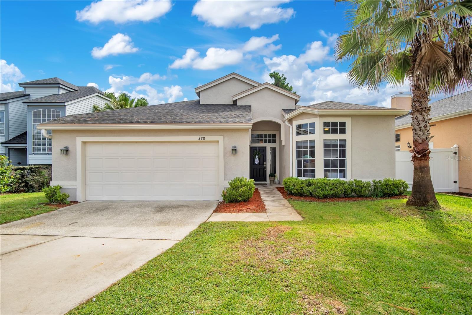 This beautiful cul de sac home is located in one of the newer areas within the Wekiva Hunt Club community on a quiet dead end street. Stunning windows and high volume ceilings give this home a tremendous feeling of spaciousness and breathtaking views from the moment you enter. Loads of natural light, combined with an open, split bedroom floor plan make this home feel much larger. This layout is complete with recessed lighting, newer appliances, pantry, breakfast bar and eat-in kitchen space. Large glass sliders open up to an oversized back patio and screened in pool with views of the 8th fairway of the Wekiva Golf Course. The pool area is strategically landscaped for privacy with great space to entertain friends and family. Updated bathrooms, high plant shelves for decorating, nice sized garage and a fenced-in side yard complete this home. Walking distance to the Public Library and convenient to grocery, shopping, dining, churches, Wekiva State Park and Wekiva Island. Neighborhood amenities include a low HOA, 26 miles of walking and biking trails, many parks & playgrounds, baseball field, soccer field and basketball hoops. Clubhouse rental, lighted tennis courts, pickleball and 18-hole golf course are available for a separate low fee.   Zoned in the highly rated Seminole County school district with easy access to SR 436, SR 434 and US-441. This well loved and meticulously maintained home offers the perfect balance of convenience and Florida lifestyle living—schedule your private showing today.