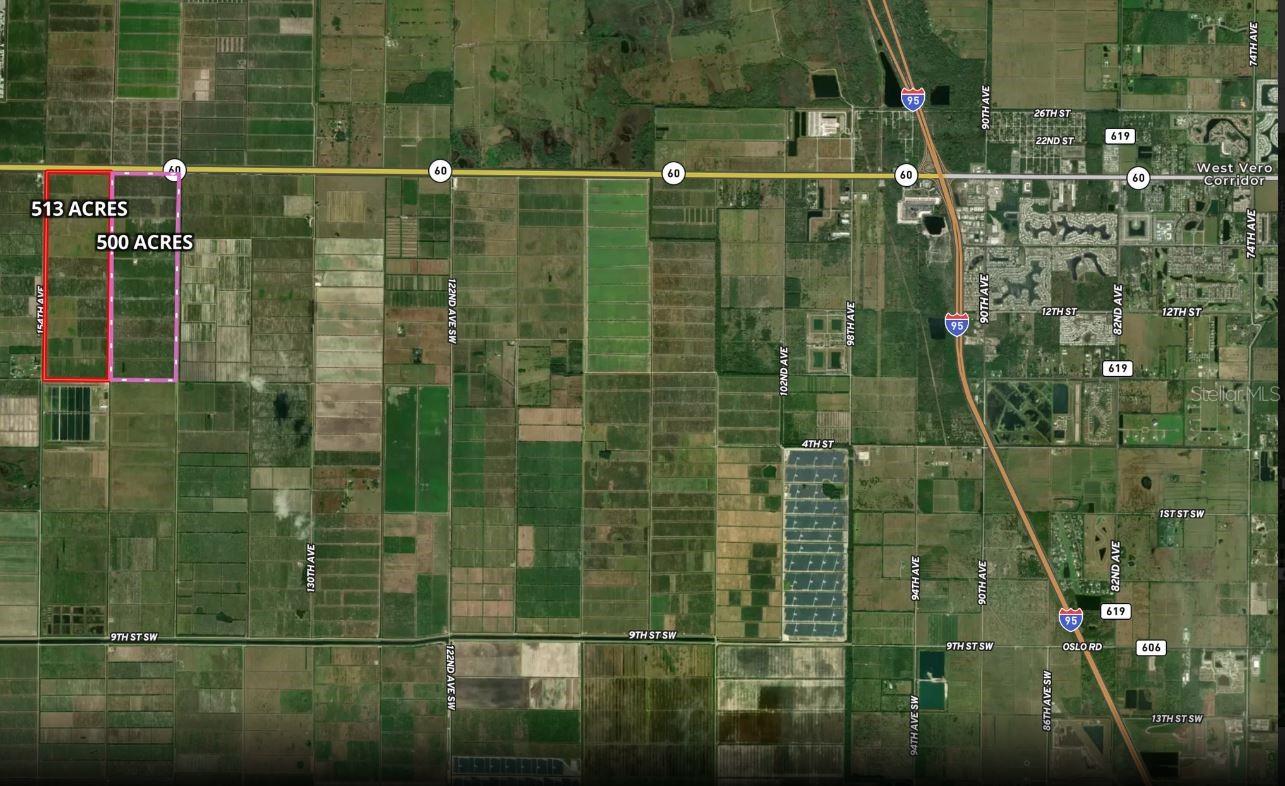 Property Overview
Discover a rare investment opportunity with two expansive 500-acre parcels located in Vero Beach, Florida. These properties boast a remarkable one-mile frontage on the highly traveled State Highway 60 at the intersection of 154th Avenue, providing outstanding visibility and accessibility. The west side of the combined parcels features an impressive 1.5-mile frontage along paved 154th Avenue, offering multiple points of entry and enhancing the land’s future development potential.
Strategic Location
Situated just minutes from a major full interchange on Interstate 95, these parcels are less than 30 minutes from Vero Beach’s pristine, sprawling beaches. This strategic location ensures exceptional connectivity for logistics, commercial activity, and future residents, making the property ideal for a wide range of uses.
Current Income and Investment Appeal
Both parcels are currently leased to a reputable sod farm under a 10-year , yielding $480,000 in annual income with yearly escalations. This arrangement provides investors with a reliable, stable revenue stream while the land value continues to appreciate. The lease structure allows buyers to benefit from cash flow and potential tax advantages in the short term, while positioning for long-term capital growth.
Future Development Potential
With a one-mile frontage on State Highway 60 and close proximity to Interstate 95, these properties are prime candidates for rezoning to higher-value uses. The large road frontages and accessibility support a variety of future commercial, industrial, or residential projects. As transitional land, the parcels are well-suited for investors seeking to land bank and benefit from the region’s ongoing growth.
Opportunity Zone Advantages
Located within a federally designated Opportunity Zone, investors may be eligible for significant capital gains tax savings. This designation offers additional incentives for long-term investment and development, further enhancing the appeal of these properties for those seeking optimal returns.
Flexible Purchase Options
The two 500-acre parcels can be acquired together or separately, providing flexibility for both institutional and individual investors. This adaptability makes the offering suitable for a range of strategies, from large-scale development to long-term land banking.
Key Features Summary
• Two contiguous 500-acre parcels (1,000 acres total) in Vero Beach, FL
• One-mile frontage on State Highway 60 at 154th Avenue intersection
• 1.5-mile frontage on paved 154th Avenue (west side)
• Minutes from Interstate 95 interchange; less than 30 minutes to Vero Beach
• Currently leased to sod farm: $480,000/year income with escalation
• Located in an Opportunity Zone for potential tax savings
• Excellent fit for long-term investors and land bankers
• Parcels may be sold together or separately
Please contact for additional details. Information provided herein is from sources deemed reliable but not guaranteed and is provided without the intention that any buyer rely upon it. Listing Broker takes no responsibility for its accuracy and all information must be independently verified by buyers.