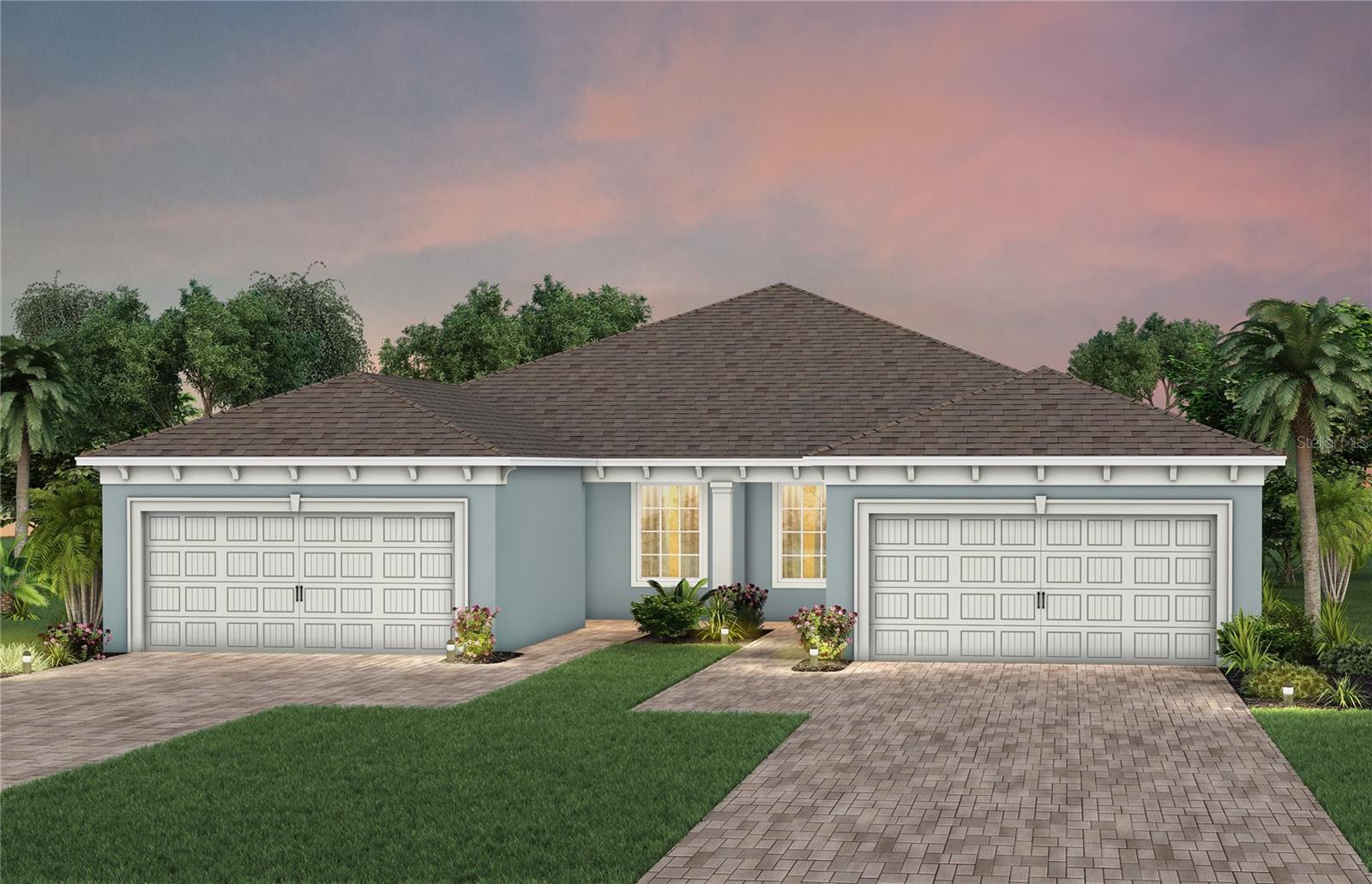 Under Construction. The stunning Ellenwood Villa by Del Webb blends luxury and convenience, featuring 2 bedrooms, an enclosed flex room, and 2 bathrooms in a thoughtfully designed layout that maximizes both comfort and style. The open-concept kitchen, café, and gathering room are filled with natural light, creating an inviting and spacious atmosphere. Tall ceilings, abundant windows, and a sliding glass door that opens to the covered lanai seamlessly extend the living space, making it perfect for effortless indoor-outdoor living. The kitchen features stainless steel Whirlpool appliances (including the refrigerator), 42” soft-close Stone Gray cabinetry, quartz countertops, a decorative tile backsplash, an upgraded faucet, and a stainless-steel single-bowl sink. Whether you're preparing a gourmet meal or entertaining guests, this kitchen has everything you need. Tucked at the rear of the home for maximum privacy, the owner’s suite offers a luxurious retreat. The spa-like en suite bathroom features a frameless glass-enclosed shower with built-in bench, an enclosed toilet, a quartz-topped dual vanity, and a linen closet—creating the perfect environment for relaxation. The secluded secondary bedroom and bathroom provide an additional layer of privacy, offering a tranquil space when you need it most. The front of the home features an enclosed flex room, offering endless possibilities as a home office, hobby room, or any other space that suits your needs. Designer-curated finishes elevate every corner of this home, including pendant pre-wire, brushed nickel hardware and plumbing fixtures, whirlpool washer and dryer, 8’ interior doors, comfort-height toilets, and 2” faux wood blinds. Elegant touches like luxury vinyl plank flooring throughout the living areas and bedrooms and tile flooring in the bathrooms and laundry room enhance the home's style and comfort. For those who appreciate modern technology, this home comes equipped with a smart thermostat, smart doorbell, LED downlights, digital IP camera pre-wire, and extra data ports, ensuring your home is as connected as it is beautiful.