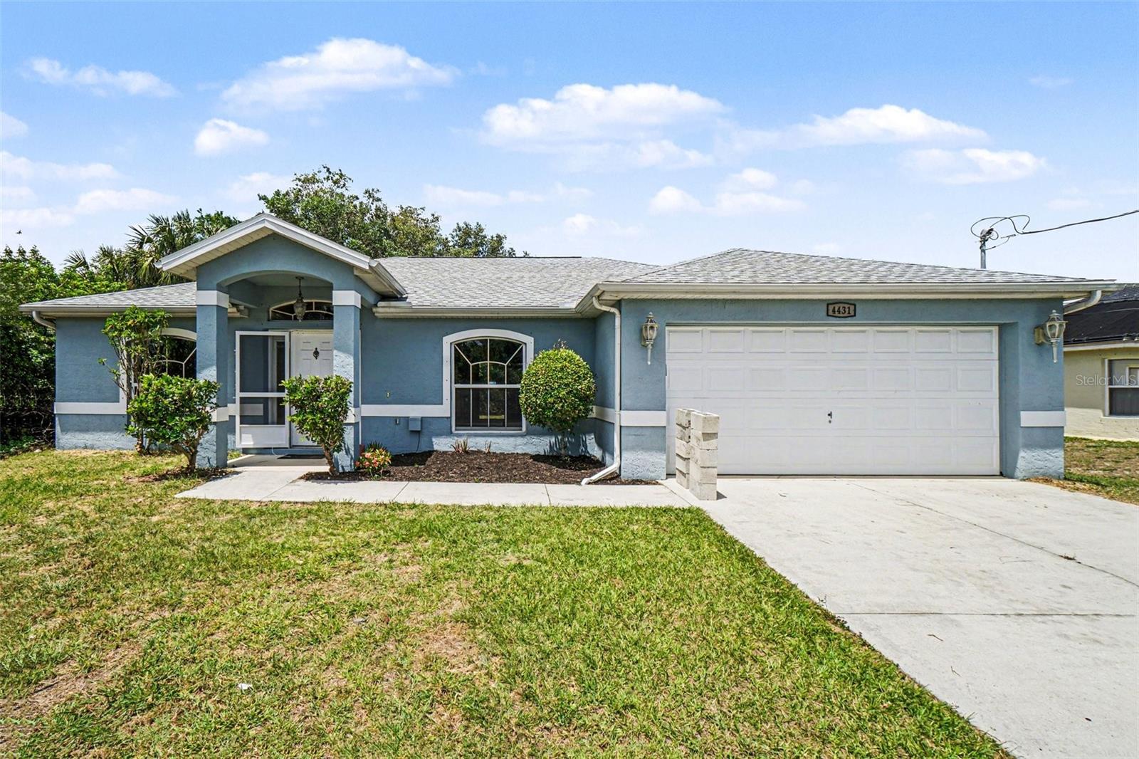 This 3-bedroom, 2-bath home features a desirable split floor plan and an open-concept layout with high ceilings in the living and dining areas—perfect for hosting and everyday living. With no carpet throughout, it also offers a 2-car garage, a large yard, a utility shed, and an enclosed lanai that can easily serve as a 4th bedroom or home office. Located in a neighborhood currently being repaved for smooth new roads, this home is a great value and ready for its next owner. Discounted rate options and no lender fee future refinancing may be available for qualified buyers of this home.