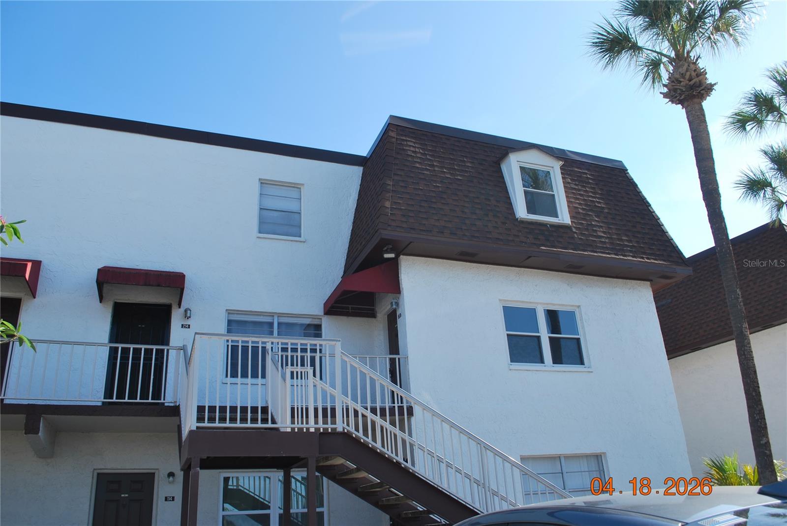 2 bedroom 1.5 bath. Waterfront canal location.  Needs work.  Carpeting has been removed.  End unit second floor. Living room, small dining room, family room, screened balcony. Lots of storage. Great view. Lots of potential.