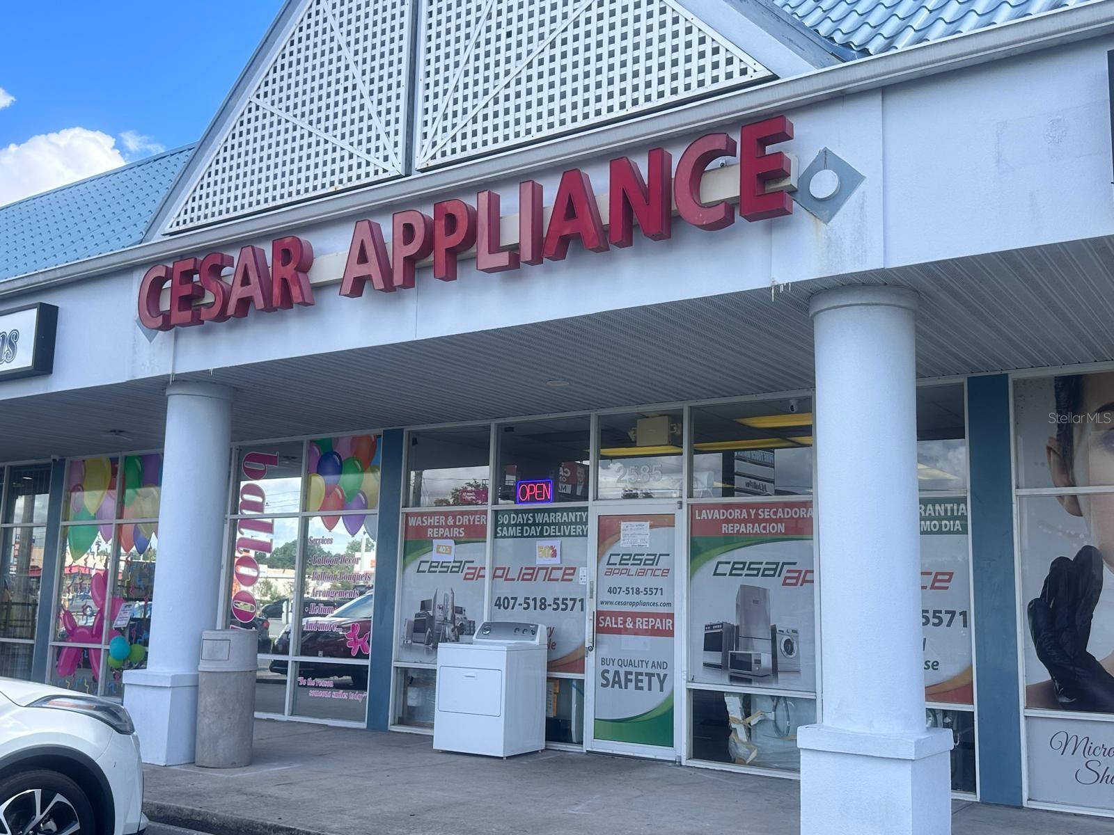Excellent Location – Cesar Appliances LLC Real Estate not included

Well-established business with over 14 years of proven experience in appliance sales and repair. The store offers 1,200 sq. ft. of air-conditioned space and includes floor inventory valued at over $40,000.

This business is recognized for providing quality products and services, including financing options for customers who may not have cash on hand. The sale also includes the business phone line with all client and supplier contacts, a strong customer base, and a complete security camera system. Turnkey Ready: Renovated structure and clean site provide immediate functionality. Conveniently located in a highly profitable shopping plaza in the heart of Kissimmee, Florida. The property benefits from high visibility and heavy traffic, making it a prime location for continued growth and success. Don’t miss this opportunity! Contact us today to schedule a private showing and explore the full potential of this business.
Please note: Company vehicles INCLUIDED.( A large 26-foot vehicle and a smaller 12-foot vehicle).
All visits must be scheduled in advance with a prior appointment.