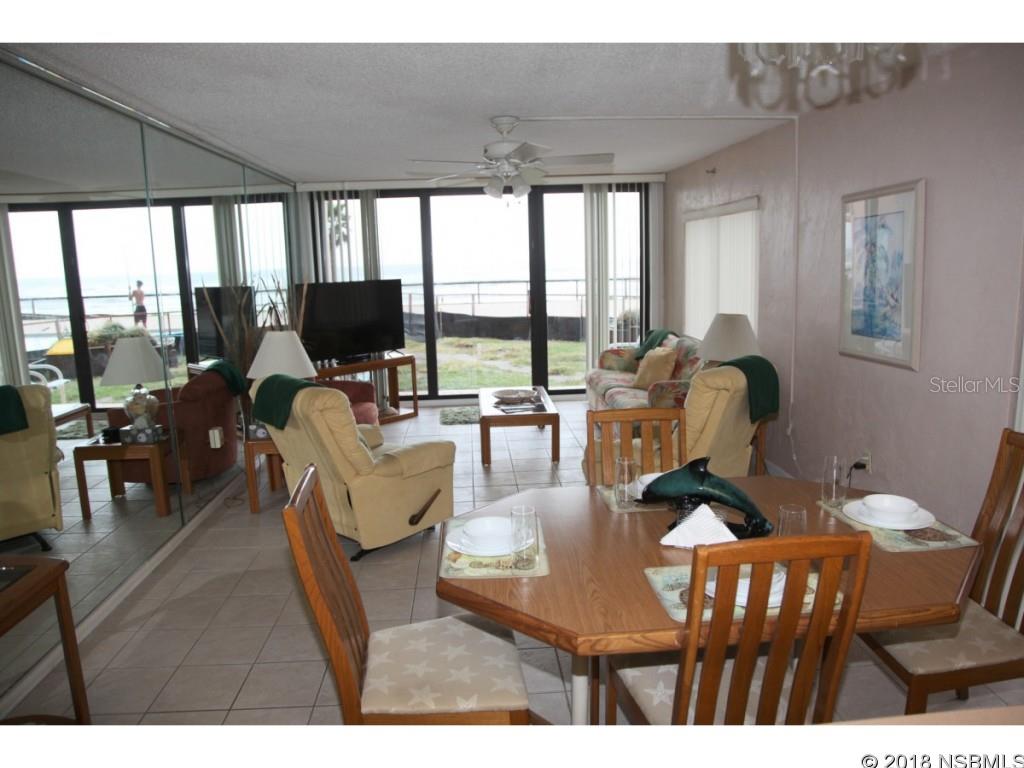 SPECIAL CONCRETE RESTORATION PROJECT PRICING.   WORK IS COMPLETED ON 107'S PORCH AND LANAI! TERRIFIC FIRST FLOOR DIRECT OCEANFRONT CONDO.  Popular Sunrise Condominium.  New impact-resistant sliding glass door in living room with upper security lock.GREAT rental history and contact info for the past 5 years. Many repeat renters anxious to return. 4 Night Minimum Rental. Air Conditioner May 2016. Water heater June 2014. Electrical Panel May 2016. Comfort-height commodes in both bathrooms. All tile floors.  Washer and Dryer in unit.  Includes all the furnishings and items currently in the condo--"ready to rent" or to move in!!  Seasonally-heated pool. Recreation Room. Tennis Court. Basketball Court. Shuffleboard Court. ;LocationDescription: Condo ;Water: City
