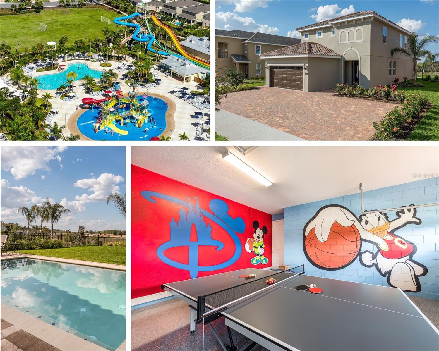 FULLY FURNISHED pool home in the gated Encore Resort community just minutes from Walt Disney World, Sunset Walk, restaurants, shopping, golf, and Orlando’s top attractions. This spacious home sleeps up to 12 guests and features a private pool, pond view, large backyard, and a prime location near the gated entrance for convenient access.  Encore Resort offers resort style living with outstanding amenities including a water park with multiple slides, resort style pool, splash area, fitness center, sports courts, playgrounds, clubhouse, restaurant, bar, concierge services, and 24 hour gated security. The community is golf cart friendly and designed for enjoying the Florida lifestyle year round.This property is currently with on site property management, allowing future reservations and bookings to transfer to the new owner if desired. Guests and owners enjoy full access to Encore Resort amenities, creating a seamless ownership and vacation experience.  Inside, the home offers an open layout, modern finishes, digital cable TV, high speed internet, and plenty of space for entertaining or relaxing with family and friends. HOA services include lawn care, irrigation, exterior maintenance, trash pickup, and private pool maintenance for added convenience and low maintenance ownership.  Whether you are looking for a vacation home, second home, or full time residence near Disney, this property offers location, space, amenities, and the true resort lifestyle all in one.