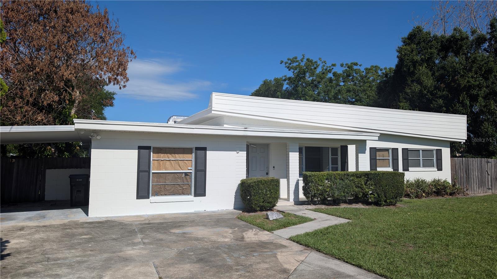 Under contract-accepting backup offers. There is no HOA here, very spacious 3 bedrooms, 2 bath home with a pool home. The home sits on a large lot, closed to every thing, hospitals, school, shopping, beach and Disney. The kitchen is new and spacious! The pool area is very inviting. Large fenced yard with a storage shed. The seller installed a new roof, the A/C, Brand new efficient water heater all installed in 2025. The home has also new tile, whole house painted and an updated electrical and plumbing. It looks great!
There is a efficiency room at the back of the house separately from the house.