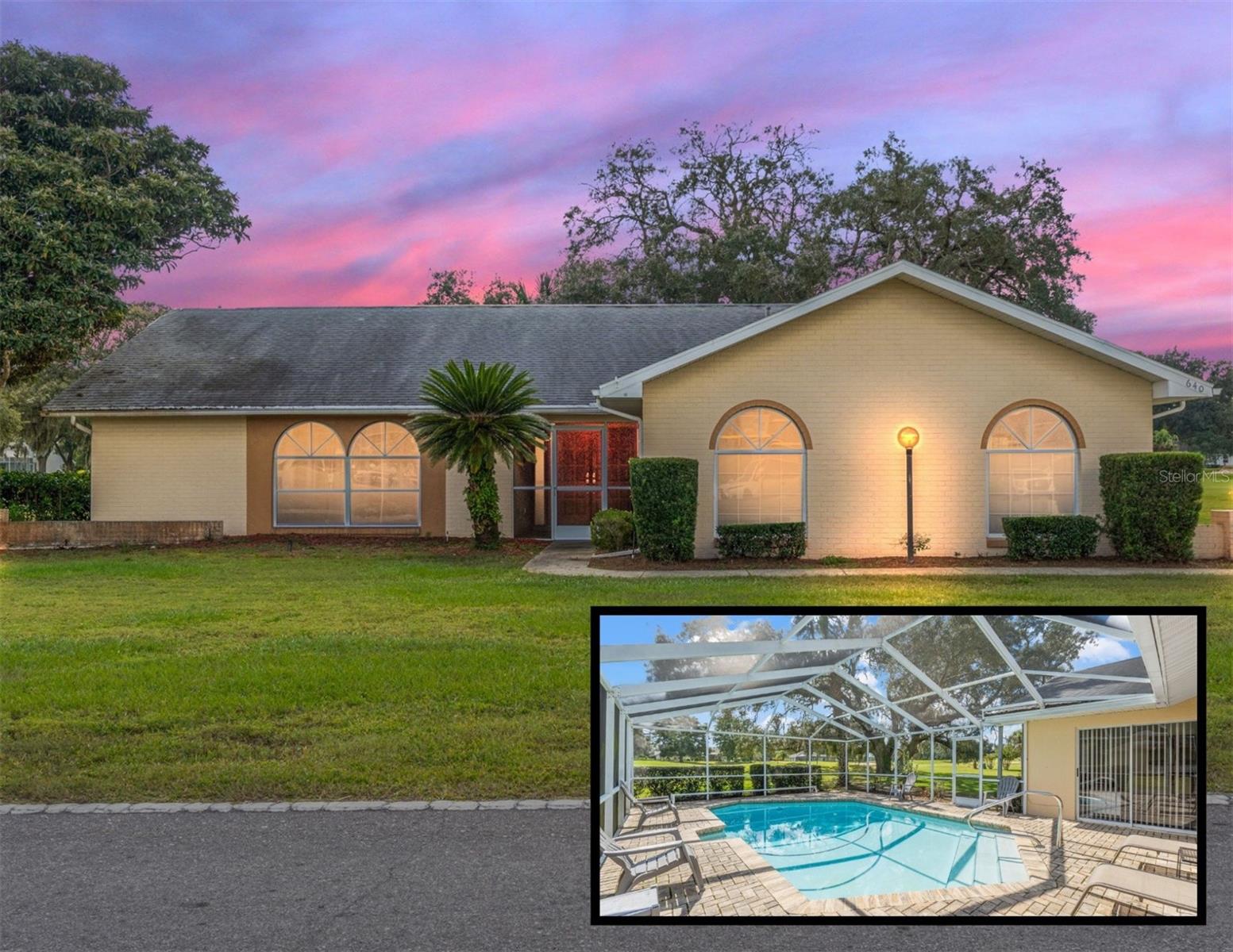 HOME APPRAISED OVER LIST PRICE at 333k! BRAND NEW ROOF already installed! Back on market - buyer lost employment, their loss is your gain! Discover the perfect blend of comfort, style, and Florida living in this beautiful 3-bedroom, 2-bath, 2-car garage pool home located in sought-after Citrus Hills. Nestled on a half-acre homesite with golf course views, this home features a sunken living room with cathedral ceilings and floor-to-ceiling windows that flood the space with natural light. The open kitchen offers granite countertops, a pass-through to the lanai, and a breakfast bar for easy entertaining. Enjoy a spacious owner's suite with a walk-in closet, dual sinks, and a walk-in shower. On the opposite side of the home, ideal for privacy, are two guest bedrooms, that share a full bath with a tub/shower combo and double sinks, ideal for guests or family. Step outside to your Florida oasis-- featuring an oversized screened, covered lanai, the ideal place to enjoy outdoor living! The expansive paver decking has spots to enjoy the shade or soak up the sun! The heated pool, overlooks the 18th hole — your own private retreat! Surrounded by lush tropical landscaping for beauty and privacy, and ideally located close to shopping, dining, medical centers, trails, rivers, and beaches. This is the Florida lifestyle you've been dreaming of!