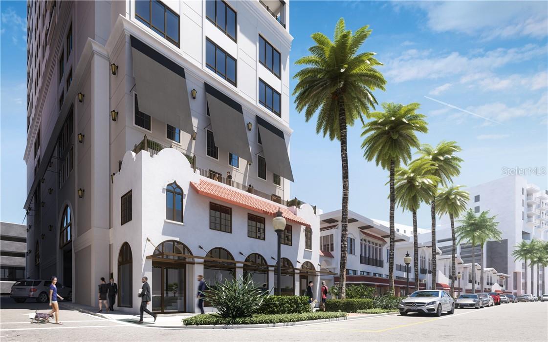 One or more photo(s) has been virtually staged. Pre-Construction. To be built. 3 bedroom, 3.5 bath plus den Penthouse available.. Rare new construction for the intimate boutique 18 story condominium tower located in the heart of charming historic Sarasota. The building is tucked amongst the most coveted galleries, restaurants, shops, theaters and the marina which makes the 39 Private Residences at The DeMarcay one of the most walkable condominiums in Sarasota.  The reinvention of the namesake 1922 hotel artfully pays homage to its history while claiming its future with expansive new construction modern condos! Buyers will select from luxe designer finishes to make their home their own! Interiors include custom Italian cabinetry, Miele cabinet panel appliances with gas cooking, quartz counters, spa-like baths.  The homes will have large windows and patios in every home with city and or water views. One of the few rooftop pools in Sarasota provides illustrative views of the bay, sky and city coupled with the state-of- the-art  outdoor kitchen and two terraces and fitness center. Estimated move in late summer .