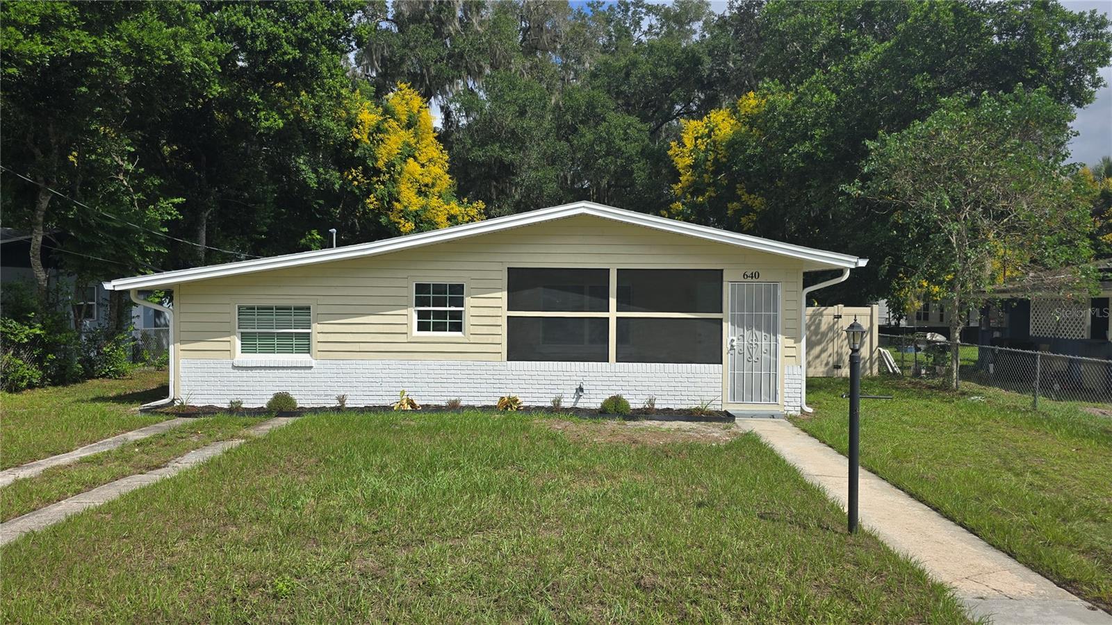 Move-in Ready!!! This home has been completely updated. New Roof 2025. New Flooring Throughout, New Kitchen Cabinets with Quartz Countertops, Fresh Paint Interior and Exterior, Completely New Bathroom, New Textured Ceilings and Paint. New Interior and Exterior Doors. New Windows. Come see the home today.