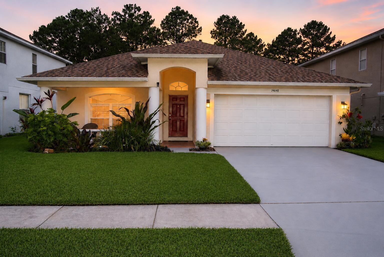 Virtually Staged. Desirable Westwood Lakes Community Known For A-Rated Schools, Nature Trails, County Park, Centrally Located, Beautiful Beaches Nearby, No Flood Zone X, And No CDD Fees Built Into Your Property Tax. Move In Ready And Inspection Ready. Gated Entrance. Quality Cement Block Construction With 1 Year Home Warranty Plan. Bar-B-Q In Your Private Tropical Yard Overlooking The Preserves And Lake Along With Banana Trees And Avocado Trees. Clean And Detailed 2,104 SqFt, 4 Bedrooms, 2 Bathrooms, 2 Car Garage Home. Popular Cool And Warm Color Scheme. Large Bedrooms With Large Closets. Elegant Premium Cherrywood Soft-Close Cabinets In Kitchen And Bathrooms With Granite Countertops. Travertine Style Tiles Thru Out Main Areas And Bathrooms. Stainless Steel Appliances. Laundry Room With Washer And Dryer. Security System. Automatic Underground Sprinkler System Connected To Low Cost Reclaimed Water. Virtually Staged.