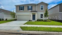 Welcome to this stunning 2 story home in the sought-after LPGA community in Daytona Beach! This spacious home was built by Lennar in 2025 and features 5 bedrooms, 3 full bathrooms with an open-concept layout filled with natural light.  Beautiful and modern kitchen that flows seamlessly into the dining and living spaces, perfect for entertaining. Downstairs includes a 10x11 bedroom and bath ideal for guests or a home office. Upstairs offers a versatile loft, three secondary bedrooms, and a luxurious master suite with a walk-in closet and private bath. Laundry room is conveniently located upstairs with washer and dryer included. Lawn care & HOA covered by owner. Tenants can enoy the designated community pool and playground.  Golf and fitness center at the main LPGA clubhouse is an optional package that can be purchased seperatly.  Tenant must obtain renters insurance.