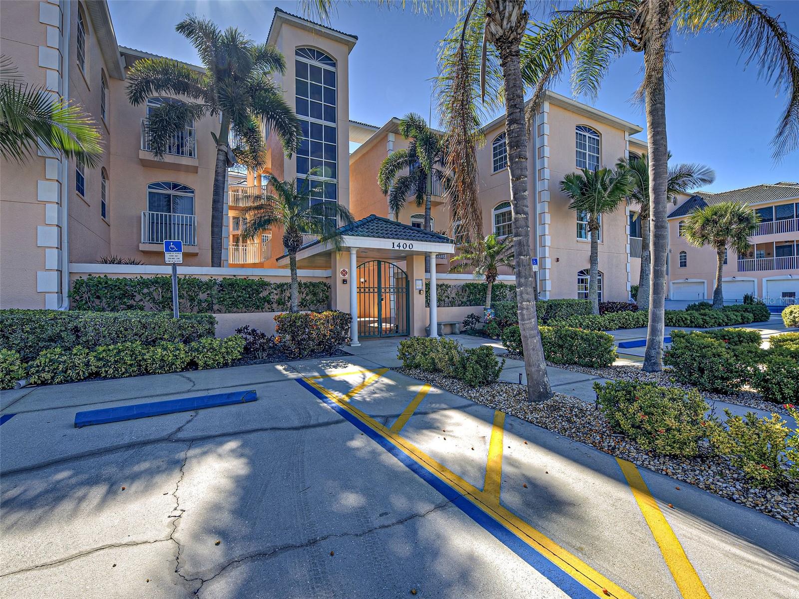 Welcome to this beautifully designed turnkey furnished 3-bedroom, 2-bath condominium located in the desirable Gondola Park community of Venice, Florida. This thoughtfully laid-out residence features an open kitchen overlooking the great room and dining area, creating an inviting space for everyday living and entertaining.  Just off the great room and accessible from the primary suite, a glass enclosed, climate controlled lanai provides a serene space for relaxing or enjoying additional dining options year around.  The primary suite offers a peaceful retreat with a large walk-in closet and a private en-suite bath complete with a garden tub and separate shower. Two comfortable guest bedrooms are situated on the opposite side of the condo, providing privacy for family or visitors.  This four-story courtyard-style condominium offers the convenience of secure gated access, a beautifully landscaped courtyard, one-car garages on the ground floor, and an elevator for easy access to all floors.  Residents of Gondola Park Condominiums enjoy a wide array of amenities, including a fitness center, craft room, library, heated pool, and tennis and pickleball courts.  Ideally located just minutes from downtown Venice, you’ll have easy access to boutique style shopping, restaurants, cafes, performing arts theaters and a myriad of festivals and entertainment events.  Spend your days enjoying Venice Beach on the Gulf of Mexico, complete with balmy breezes, sugar-sand shores, and the iconic fishing pier at Sharky’s.  This condo offers the perfect blend of comfort, convenience, and the relaxed Florida lifestyle.