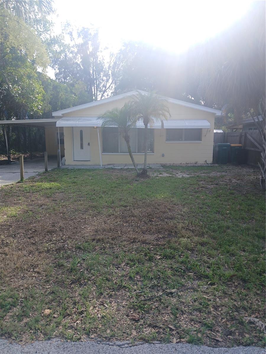 3 Bedroom + Bonus Room 1 bath and Carport   
Spacious and comfortable block house features
Palm trees in front view, carport, huge, fenced back yard with a wooden deck. The interior is a uniquely designed to accommodate various decorating desires, Updated Kitchen sink counter and faucet,
Three rooms of new vinyl flooring,2 new ceiling fans to make it a place you can call home. All rooms freshly painted
Small pets will be considered with pet application some breed, and weight restriction apply.
Minutes from various shopping areas, the gulf beaches, restaurants, and the interstate.