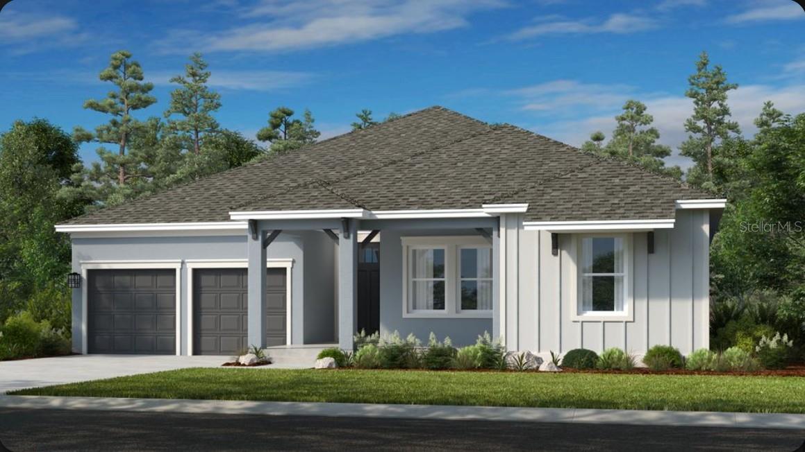Under Construction. What's Special: South Facing Lot | Gourmet Kitchen | Large Kitchen Island. New Construction - November Completion! Built by America's Most Trusted Home Builder. Welcome to the Ozark at 15997 Honey Harvest Street in Harvest at Ovation! This thoughtfully designed floor plan offers a spacious and functional layout centered around an open-concept gathering room, dining area, and kitchen, creating the perfect space for everyday living and entertaining. Tile flooring throughout the main living areas enhances both style and durability, while elegant tray ceilings add architectural detail and a sense of openness. The private primary suite is tucked away at the rear of the home and features a luxurious bath and large walk-in closet. Three additional bedrooms provide comfortable accommodations for family and guests, including one with a private en-suite. A versatile tandem garage offers extra storage or hobby space, while the expansive extended covered lanai seamlessly extends the living area outdoors. Complete with an outdoor kitchen rough-in, the lanai is ideal for hosting gatherings, dining al fresco, or simply enjoying the Florida lifestyle year-round. Visit Harvest at Ovation in Winter Garden to enjoy one of the final new-construction opportunities in Horizon West. This charming community offers access to planned amenities including a pool and cabana, a Butterfly Garden, a Nature Play Space, a dog park, and walking trails—all in a highly coveted location. Additional Highlights Include: pocket sliding doors at Great Room, 8' interior doors, additional sink at bathroom two, pre-plumb for laundry sink, quartz countertops, pendant lighting at kitchen island, laundry cabinets, and whole house blinds. Virtually staged photos are for representative purposes only. MLS#O6425653