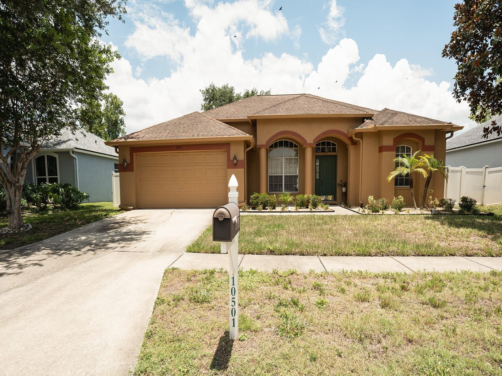 Don’t miss the opportunity to own this BEAUTIFUL PARTIALLY FURNISHED POOL home in the sought-after community of Ashley Oaks!  Designed for comfort, privacy, and easy everyday living, this home welcomes you with an open formal dining and living room combination that creates a bright, inviting first impression.  Enjoy outdoor living in the screened pool area, complete with a spacious lanai that is ideal for entertaining, relaxing, or spending time with family and friends. The spaciously fenced backyard adds privacy and function, making the outdoor space even more enjoyable.  The primary suite is located on the opposite side of the home for added privacy and features a spacious bathroom with dual sinks, a garden tub, a walk-in shower, a large walk-in closet, and a private water closet.  The kitchen offers a center island, a counter, gas stove, generous cabinet storage, a breakfast area, and an adjoining family room, creating a comfortable layout for both daily living and entertaining. Gas appliances, including the water heater, dryer, and stove, offers added efficiency.  4-ton Unit A/C installed in 2024 and recently serviced; new Washer and Dryer installed in March 2026; Pool pump and filter system replaced in 2023.  With lower HOA and NO CDD, this home is conveniently located just minutes from shopping, dining, hospitals, schools, major roadways, beaches, and everyday amenities, this Ashley Oaks residence offers the perfect blend of comfort, convenience, and Florida lifestyle living.   Schedule your private tour today!
