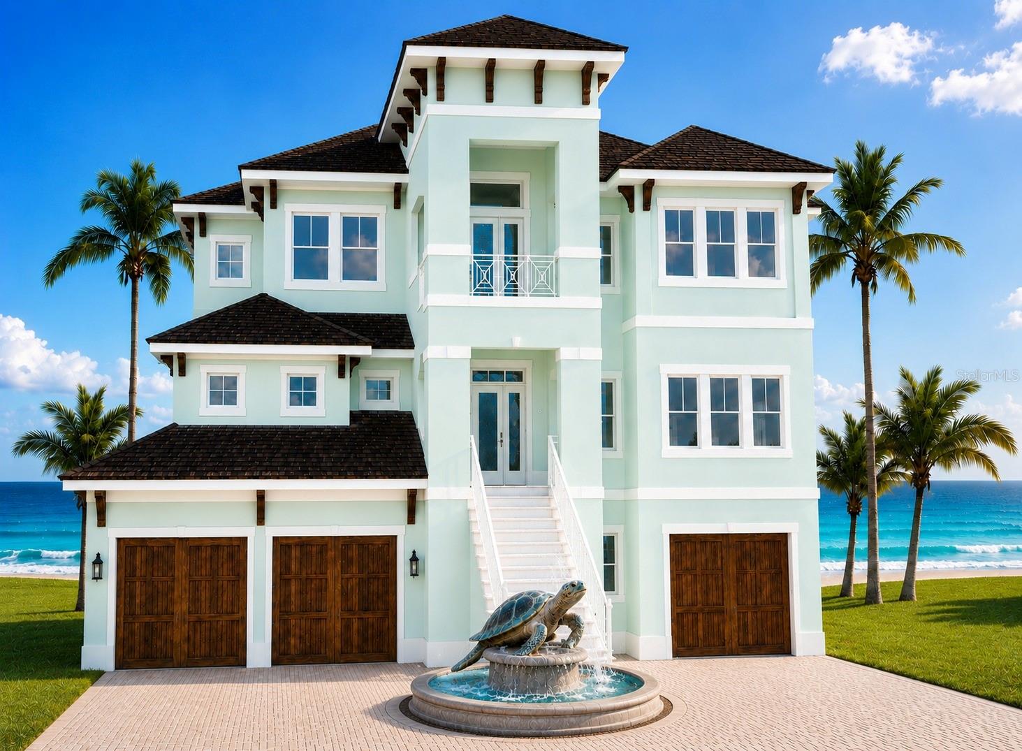 Under Construction. "WHERE SUCCESS MEETS THE SEA" Welcome  to a truly exceptional oceanfront estate. Currently under construction with an estimated completion date of December 2026. An "OCEANFRONT SANCTUARY" nestled within the elite gated community of Ocean Hammock. 6 bedrooms, 6 full bathrooms and 2 half baths. This remarkable residence offers spectacular VIEWS OF THE ATLANTIC OCEAN and pristine beaches, seamlessly merging luxury with tranquility. AMAZING SUNSETS AS WELL! In your new dream home you'll enjoy sunset views from the upper floors on the front of the house, in addition to jaw-dropping OCEAN VIEWS to the east. Experience serene mornings with breathtaking Atlantic sunrises and unwind with picturesque sunsets in this uniquely coastal community. Encompassing over 6,623 square feet of artfully designed living space, the home is a testament to exceptional craftsmanship and refined architectural elegance. The main living space is expertly crafted to showcase panoramic ocean vistas, providing a peaceful and picturesque backdrop for relaxation and entertaining. An elevator ensures effortless access to all levels, while a community beach walkover allows for direct beach enjoyment. The outdoor retreat features a Lavish 17ft X 28ft "Super Pool" and there's a complete summer kitchen as well. A full bathroom accessible from the pool area enhances the outdoor living experience. The dedicated home theater is prewired for 15 speakers with sound isolation for superior acoustics. Additional practical features include 2 laundry rooms, one is located on the 3rd floor by all the bedrooms,the other laundry room is on the 2nd floor for pool and beach towels, plus a full pet washing station, further enhancing the home's functionality. Every detail of this exquisite oceanfront sanctuary has been thoughtfully crafted to provide an unparalleled living experience. Whether basking in the private pool/ hot tub, entertaining in the outdoor space this home is exquisite! The community boasts one of "Florida's Top Oceanfront Golf Courses". A Jack Nicklaus Signature Designed Oceanfront Course winds along six holes overlooking the Atlantic Ocean-the most in Florida. The course's final four holes, nicknamed "The Bear Claw" by Jack Nicklaus himself. gives every golfer a totally unique experience. The "Fantasy Pool Complex" at the Hammock Beach Golf Resort & Spa features a lazy river overlooking the Atlantic Ocean. As a resident, you'll enjoy membership opportunities at one of Florida's most desirable oceanfront clubs featuring 2 championship golf courses, resort style pool, oceanfront dining, tennis courts, fitness facility and many other social experiences for friends and family. Wake up each day to the sound of rolling waves and walk the pristine beach just outside your door. This is way more than a home-it's a destination, a sanctuary and a legacy property designed to be enjoyed and cherished for generations. LUXURY, PRIVACY & EXCLUSIVITY. Oceanfront Living at its Finest. Designed for those who have worked hard and now desire the rewards of an extraordinary lifestyle.