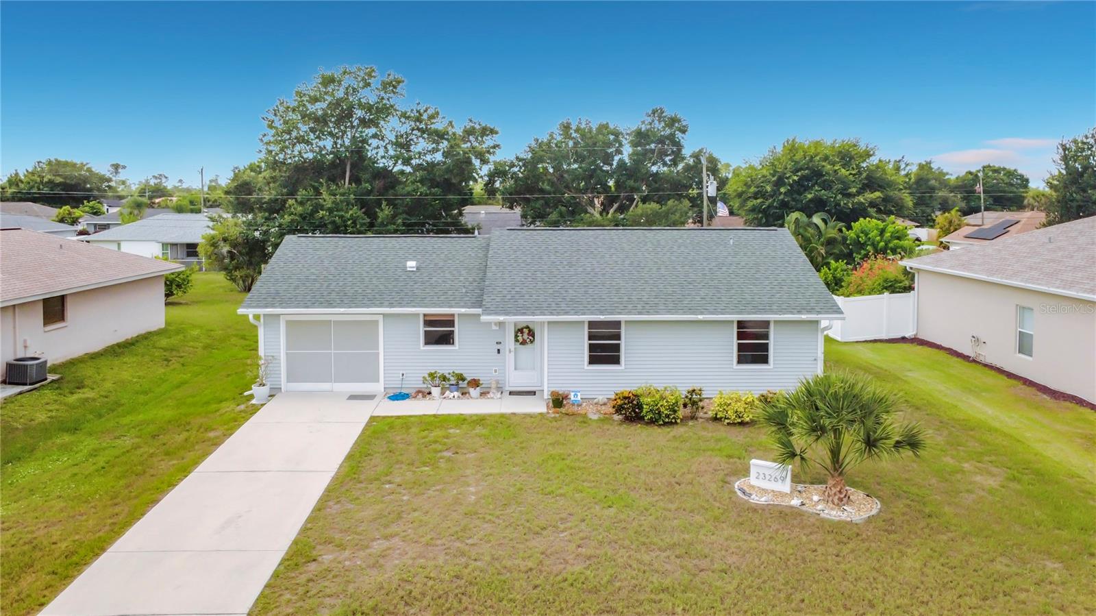 Adorable 2-bedroom, 2-bath home located in desirable Section 15 of Port Charlotte with public water and sewer. Whether you're downsizing, purchasing your first home, or looking for the perfect seasonal retreat, this charming property is move-in ready and offers numerous updates throughout.

Recent improvements include new luxury vinyl plank (LVP) flooring throughout, updated lighting fixtures, and new ceiling fans throughout the home. Additional upgrades include a new roof (2023), hurricane shutters, storm door, gutters, updated garage door, recessed interior lighting, and a new electrical panel. The washer and dryer are just one year old, and the refrigerator is only two years old. The A/C system, approximately five years old, features a UV light for enhanced air quality. The kitchen was beautifully updated in 2018 and includes a new microwave and refrigerator. Additional enhancements include a new water softener and attractive blinds.

The home is being offered partially furnished, making your move even easier. Conveniently located in the heart of Port Charlotte, you'll enjoy quick access to I-75, beautiful Gulf beaches, golf courses, shopping, dining, and everyday conveniences—all just minutes away.

Don't miss this opportunity to own a beautifully updated, well-maintained home in one of Port Charlotte's most sought-after neighborhoods!