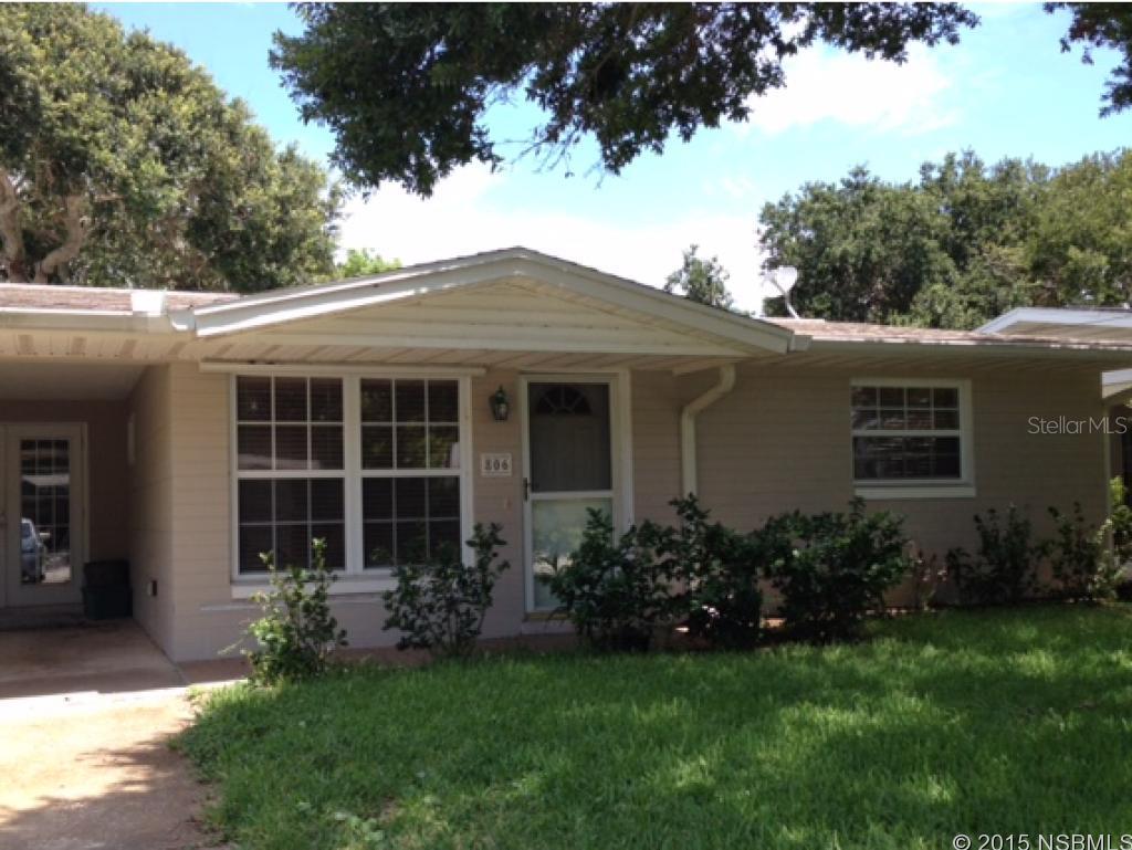 Charming 2 bedroom, 1 bath within walking distance to the beach. 2015 improvements include refinished Terrazzo floors and new interior doors. New A/C in 2014. Large Florida room boasts newer windows and screens along with built in storage. Other features include Beautiful French doors, lots of kitchen storage with deep drawers and large private fenced yard that could easily accommodate a pool. Interior laundry room is in perfect location to be converted into second bathroom.  Stained glass in hallway does not convey. ;Water: City