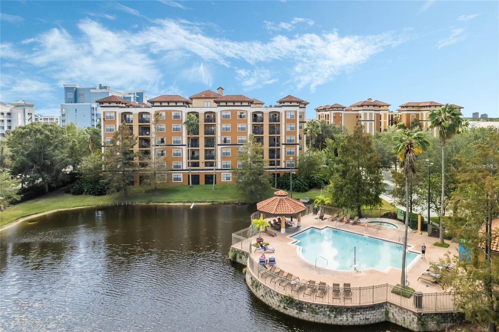 Located on the highly desirable building B! Floridays Resort and Spa, beautiful 2 bedrooms, lake view from its private balcony. This state of the art condo boasts spa in master bedroom, granite countertops in fully equipped kitchen, along with top appliances. It enjoys an open plan with dining room and spacious living room. The luxuriously furnished condo enjoys flat screen TVs , washer and dryer along with patio furniture on the balcony and owners lock out storage. The Floridays Orlando Resort has two pools, Jacuzzi, sand beach, full bar, café, games room, fitness center and function/reception room. Next door to the Orlando Premium Outlets and five minutes from Orlando's Sea World, this truly is prime location. The resort has free shuttles to the theme parks along with the International Drive trolley outside. A full service luxury resort guaranteed to impress.