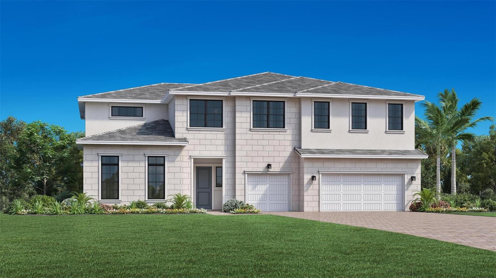 Under Construction. The Elwood – Timeless Luxury in Bella Collina

The Elwood is an exceptional new residence in the prestigious Bella Collina community, designed to blend timeless elegance with modern comfort. Its open-concept floor plan was created with versatility in mind, offering generous spaces that are as practical as they are inspiring.
The projected closing date is May 2026.
From the moment you enter, the home makes a striking impression. The foyer opens to a soaring two-story great room with a refined tray ceiling and sweeping views of the expansive covered lanai. This central living space sets the tone for a lifestyle defined by openness, light, and effortless sophistication.

At the heart of the home lies the gourmet kitchen, designed to delight both the casual cook and the seasoned host. A spacious center island with breakfast bar provides a natural gathering point, while abundant counter space, custom cabinetry, and a walk-in pantry offer both functionality and style. Just steps away, a bright and airy dining area creates the perfect setting for relaxed meals with family and friends.

The main level is anchored by the primary bedroom suite, a private retreat that combines serenity with luxury. With its graceful tray ceiling, expansive walk-in closet, and spa-like en-suite bathroom—complete with dual vanities, a soaking tub, a large walk-in shower, and a private water closet—this space is designed to restore and rejuvenate.

Upstairs, thoughtfully designed secondary bedrooms each feature their own walk-in closet and en-suite bath, ensuring comfort and privacy for family members and guests. A generous loft offers additional space for entertainment, study, or quiet retreat, while a versatile flex room near the foyer invites customization as a home office, library, or creative studio.

Additional details throughout the home underscore its thoughtful design, including a conveniently located laundry room, a powder room for guests, and ample storage. With its south-facing orientation, the Elwood welcomes natural light throughout the day, enhancing the home’s warm and inviting atmosphere.

Living in Bella Collina means more than simply owning a beautiful home—it is an invitation to an extraordinary lifestyle. Residents enjoy access to world-class amenities, from fine dining and a state-of-the-art fitness center to tennis courts, a resort-style pool complex, and the acclaimed 18-hole championship golf course designed by Sir Nick Faldo.