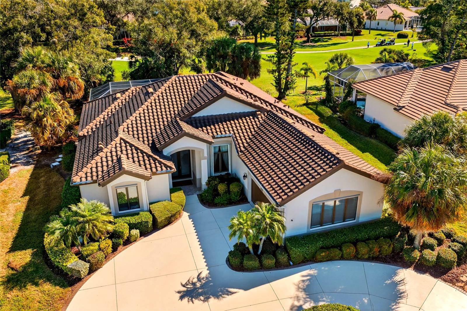 Make this your next home and be ready for the hurricane season with a whole house generator and hurricane shutters! Not to mention a brand new a/c system, roof replaced in 2019. Perched right on the 7th fairway of the prestigious Rosedale Golf & Country Club, this light-filled retreat offers the perfect blend of elegance and effortless Florida living.  The home currently features a versatile layout that the seller is enhancing for the next owner—they will professionally remove the built-in office furniture in the den and add a closet to officially convert it into a true third bedroom with an appropriate offer.   From the moment you walk in, a wall of windows draws your eyes straight to the lush green views of the course. The floor plan is designed for both quiet relaxation and lively entertaining, featuring formal living and dining areas alongside a cozy family room. The spacious primary suite serves as a genuine sanctuary, while the oversized garage (567 sq ft!) provides more than enough room for your vehicles, golf cart, and seasonal gear. Step through the sliders into your own private backyard oasis. Whether you’re cooling off in the sparkling pool, unwinding in the spa, or hosting a BBQ at the outdoor kitchen, the backdrop of the golf course provides a serene sense of space, while mature landscaping ensures your privacy remains intact. Living in Rosedale means enjoying a vibrant, secure lifestyle with two manned gates, dog parks, and high-speed internet/cable all included in the HOA. While club membership is optional in this section of the community, the amenities are hard to resist: an 18-hole championship course, five Har-Tru tennis courts, a wellness center, and a junior Olympic pool. The modernized clubhouse is the heart of the neighborhood, offering everything from casual bistro patio dining to elegant social events. Perfectly positioned for quick trips to downtown Bradenton, Sarasota, or even Tampa, this home offers the "lock and leave" flexibility seasonal residents love with the comfort and community full-time residents crave.