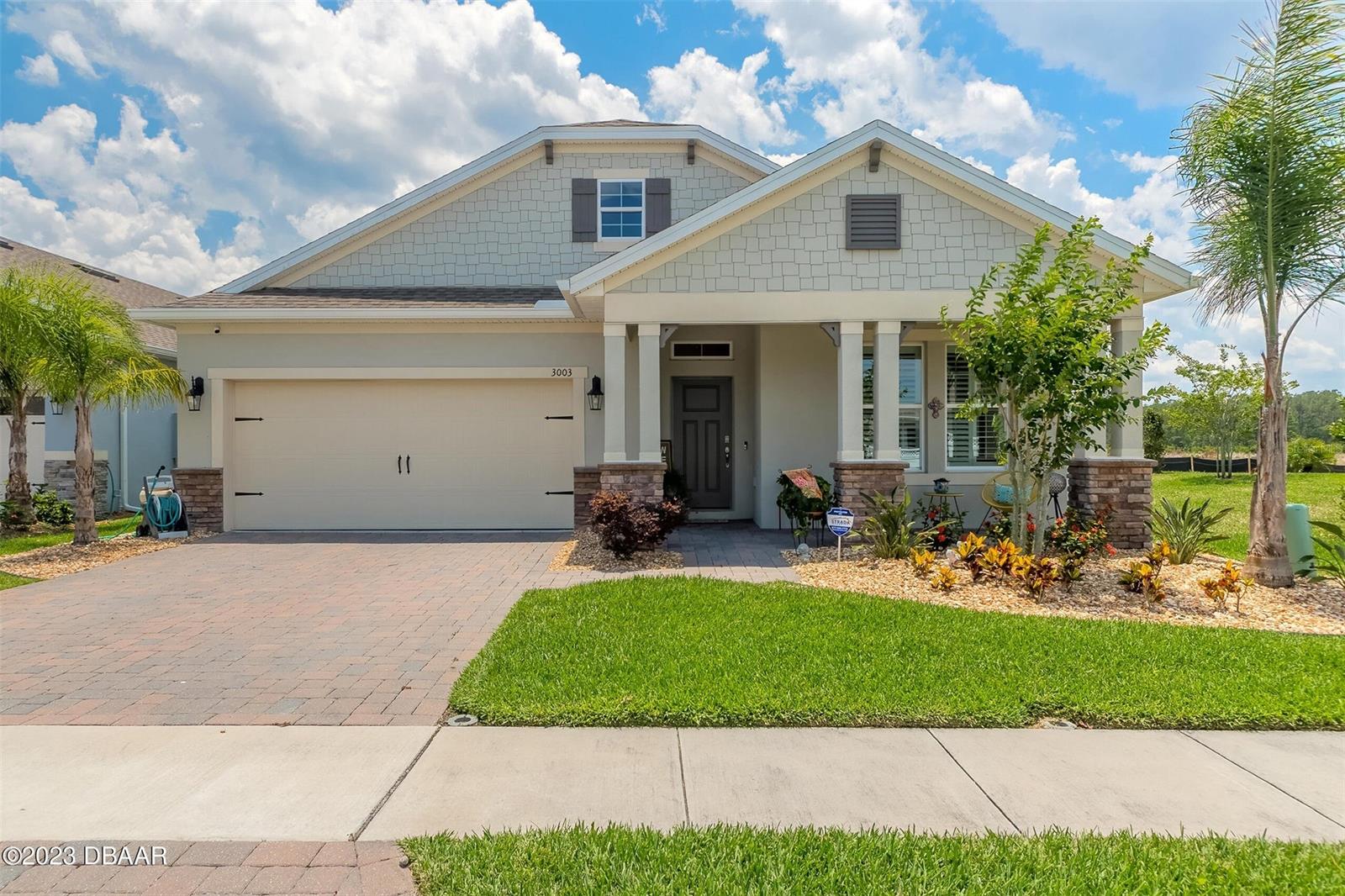 Welcome home! Meticulously maintained and move-in ready Sebring model home with a brand new enclosed patio with adjoining pool and retractable sun shade awning. This beautiful home has lake views along with upgraded landscaping features. Recently installed aluminum fencing with multiple access gates in the backyard. Newly added security system to already smart house features. Open floor plan and high ceilings that flood the interior with natural light. Home also has Plantation Shutters on all windows. The versatile bonus room features upgraded flooring and two oversized windows with a view of the front porch and yard. Fans have been installed throughout the home and carpeting has been removed and upgraded in living space as well. This home is located in the growing and highly sought after. ;Water: City