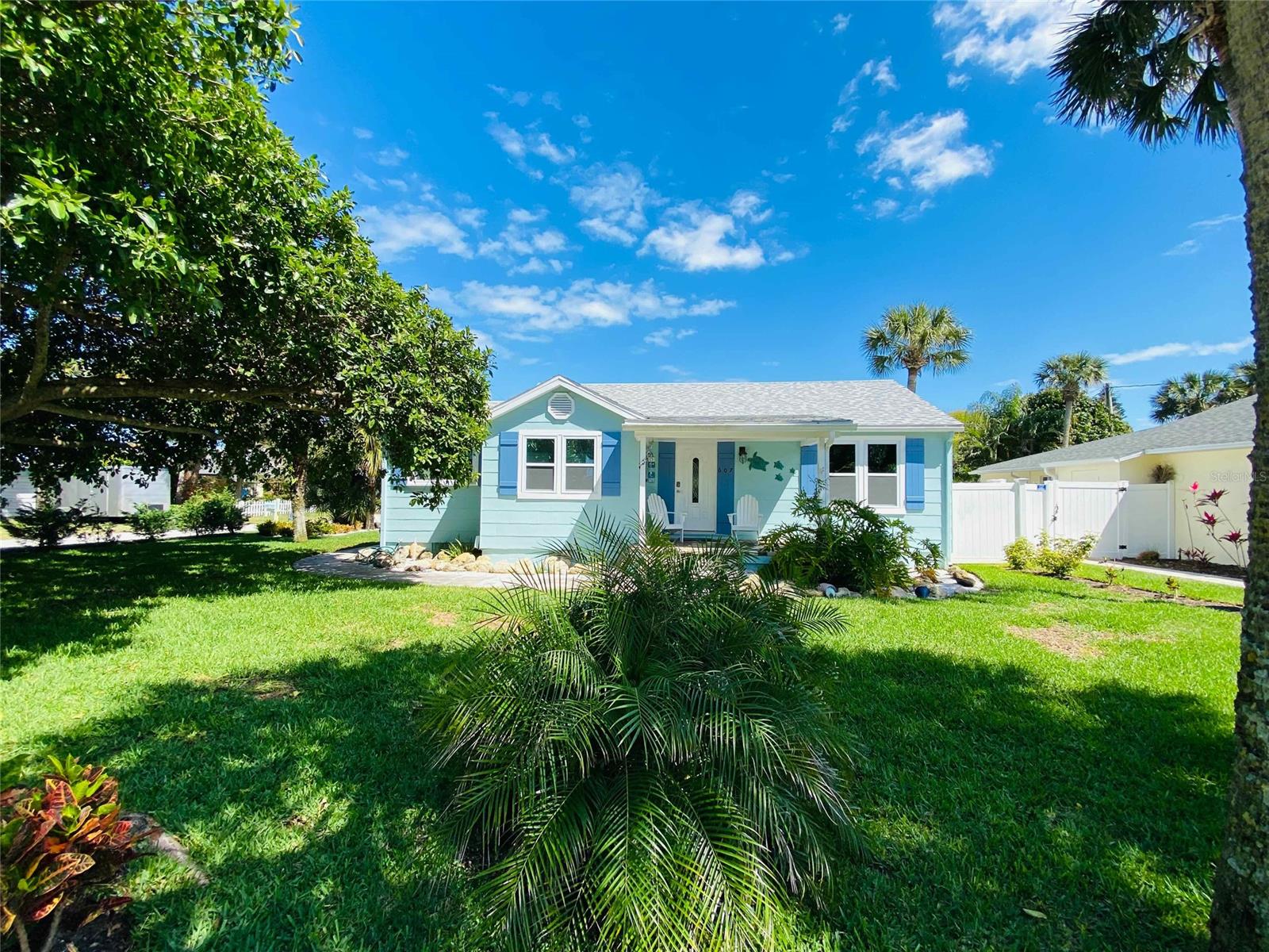 Beachside 3 bedroom 2 bath renovated beach cottage. Beautifully landscaped. This home features shiplap and subway tile, quartz countertops, stainless steel appliances, large kitchen island opens to the living room. Sliders off living room lead to a large deck, fenced in yard with lush landscaping. Room for a pool. Extensive amount of pavers in front of garage allows for plenty of parking. Walk to Flagler Ave shops and restaurants. The 15x10 deck and fenced yard provide a fun place for children and adults. ;Water: City