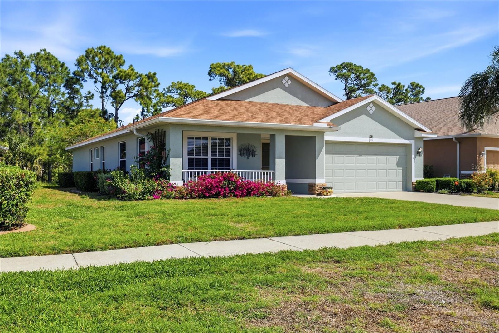 Welcome to 1528 Scarlett Ave, located in the highly sought-after Lakeside Plantation Village in North Port. This well-designed 3-bedroom, 2-bath home with a dedicated office offers both functionality and flexibility—easily converting to a 4th bedroom with the addition of a closet. Featuring a desirable split floor plan, the home includes a spacious living and dining room combination, vaulted ceilings, and an open-concept kitchen with a breakfast bar that flows seamlessly into the family room. The family room opens to the large screened lanai through an oversized slider, creating the perfect indoor-outdoor living experience for entertaining or relaxing. The primary suite also offers private access to the lanai, along with an ensuite bath featuring a glass shower door and a generous walk-in closet. Additional highlights include a two-car garage with epoxy flooring, a large screened lanai for enjoying Florida’s outdoor lifestyle, and a home wired for sound with connections in the laundry room.

Lakeside Plantation offers a true sense of community, surrounded by thirteen scenic lakes that create a peaceful and picturesque setting. Residents enjoy walking-distance access to the clubhouse, featuring a conference room, billiards, library, and card lounge, along with resort-style amenities including a heated pool, basketball courts, pickleball, four clay tennis courts, bocce ball, playground, and picnic areas. An active social calendar includes events such as pizza nights, wine and cheese socials, and seasonal gatherings, fostering a vibrant and connected lifestyle. With professional management and maintenance handled by the Community Development District and Homeowners’ Association, Lakeside Plantation provides a well-maintained and welcoming environment to call home.