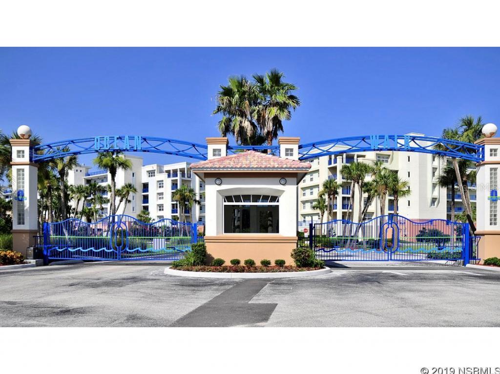 Make this three-bedroom two-bathroom condo in the resort-style Oceanwalk complex your own. The second-floor corner unit features a large open plan living room, dining area, and kitchen. Off of the living space is a large covered patio suitable for outdoor dining. The kitchen is complete with stainless steel appliances, granite countertops and breakfast bar suitable for seating four. The large master suite has a large walk-in closet, private patio, and bathroom with both a jacuzzi tub and a walk-in shower. Two additional bedrooms (one with its own large balcony), a full bathroom, and a laundry room complete the home. It is located in building 10 which faces the serene estuaries and Intracoastal waterway. Secure gated garage parking is located on the ground floor on the building. The gated community amenities include two heated pools; saunas; illuminated basketball, and tennis courts; exercise rooms; and clubhouses. Easy access to the no drive beach is just across the street. Downtown New Smyrna Beach is just a short drive away offering all of the dining, shopping and entertainment options of the charming Flagler Ave and Canal St. ;Water: City