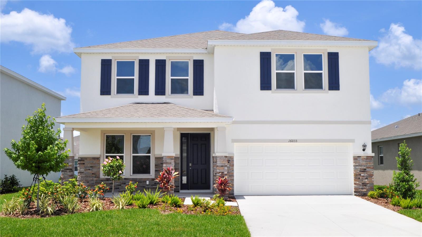 MOVE IN READY! ALL CLOSING COSTS PAID & SPECIAL INTEREST RATES WITH OUR PREFERRED LENDER NOW UNTIL SEPTEMBER 28TH.  This two-story, all concrete block constructed home has a large open concept first floor with a kitchen overlooking the great room, dining area, and a covered lanai. A flex room at the entrance of the home, as well as a spacious guest bedroom and full bathroom, complete the first floor. Upstairs, Bedroom 1 with ensuite bathroom, three additional bedrooms, a third full bathroom, and a well-appointed laundry room surround a large bonus living room. This home comes with an installed stainless-steel dishwasher, electric range, and microwave. Pictures, photographs, colors, features, and sizes are for illustration purposes only and will vary from the homes as built. Home and community information including pricing, included features, terms, availability, and amenities are subject to change and prior sale at any time without notice or obligation. Room Feature: Linen Closet In Bath (Primary Bedroom).