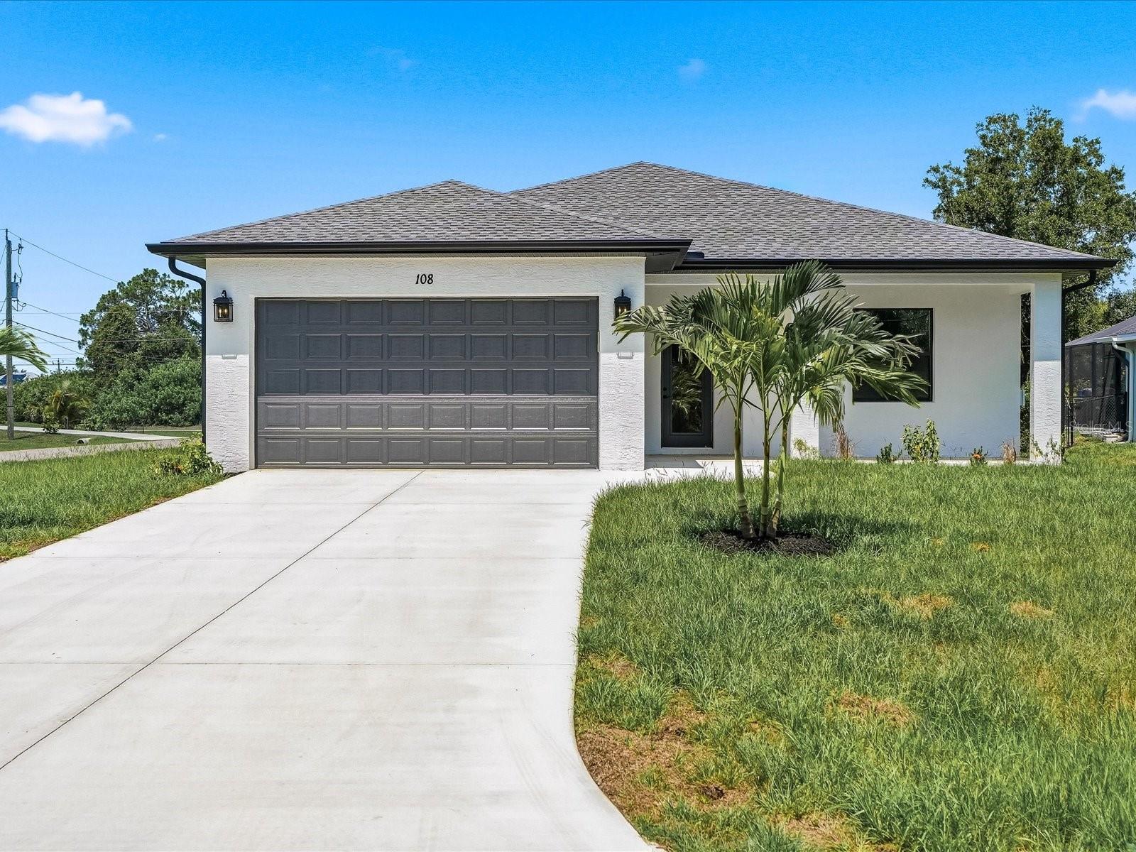 BRAND-NEW 2026 POOL HOME IN ROTONDA LAKES—IMPACT WINDOWS, FLOOD ZONE X, 10' CEILINGS, 8' DOORS & PORCELAIN TILE THROUGHOUT & NO LEASE RESTRICTIONS! Welcome to this beautifully finished 3-bedroom, 2-bath home with a dedicated office, 1,642 sq. ft. of refined living space & a private 28’x13’ pool. Set on a corner lot near Rotonda West’s renowned golf courses, this contemporary home combines thoughtful construction, upscale finishes & the relaxed coastal lifestyle Southwest Florida buyers are searching for.

Built above the base flood elevation on a stem-wall foundation, the home features solid concrete-block construction, hip roof design, IMPACT WINDOWS & 100% hurricane protection, along with the ability to be moved into a FLOOD ZONE X designation. These modern construction standards & wind-mitigation features may help buyers obtain more favorable homeowner’s insurance rates than are available for older Florida homes. The inviting covered front entry opens to a bright, open-concept interior enhanced by high ceilings, tray ceilings & impressive 30-inch porcelain tile flooring throughout—providing a seamless, durable & allergy-friendly finish with no carpet anywhere in the home.

The kitchen is designed to impress with quartz countertops, solid-wood soft-close cabinetry, stainless steel appliances, a spacious center island with abundant seating & a walk-in corner pantry. Overlooking the living room & dinette, the open layout keeps everyone connected & makes entertaining effortless. Expansive sliding glass doors frame peaceful outdoor views while providing direct access to the covered lanai & pool.

The primary suite offers a relaxing private retreat with tray ceilings, a generous walk-in closet & a beautifully finished en-suite bathroom featuring quartz countertops, dual sinks & an oversized, fully tiled walk-in shower. Two guest bedrooms are equally expansive, while the guest bathroom also showcases quartz countertops & a fully tiled shower. The office is finished with a stylish barn-door entrance & built-in cabinetry, creating an ideal space for working from home, studying or accommodating additional guests.

Step outside to the screened outdoor living area, where a private 28’x13’ gunite pool with lighting & an oversized 6-foot sun shelf invites you to relax, entertain or cool off beneath the Florida sunshine. The expansive paver pool deck offers generous room for outdoor seating, dining & lounging, while the covered lanai provides welcome shade & a peaceful setting for year-round enjoyment.

Additional highlights include impact windows, an interior laundry room, public water & sewer, 10' ceilings and 8' doors, a 20’x22’ attached two-car garage, a garage-door opener, energy-conscious construction details, hurricane insurance qualification features & a spacious corner homesite with plenty of room for landscaping and gardening.

Located in Rotonda Lakes within the greater Rotonda West area, this home is surrounded by multiple golf courses, lakes, parks, walking and biking opportunities & peaceful residential streets. The Gulf beaches of Boca Grande and Englewood, boating, fishing, waterfront dining, shopping and marinas are only a short drive away. With a low annual association fee of $135, no CDD and no lease restrictions, this property is equally suited for full-time living, seasonal enjoyment or investment. Experience brand-new construction and the best of the Southwest Florida lifestyle—schedule your private showing today!