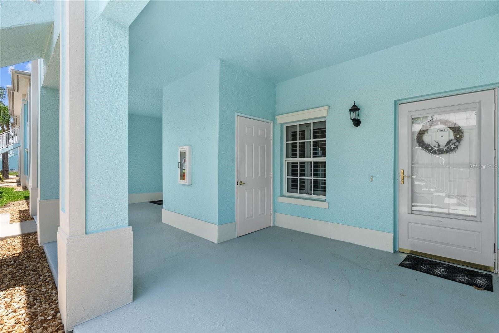 First floor, end unit, updated and upgraded, Turnkey Furnished 2 bedroom, 2 bath with a bonus room condo located in the Desirable gated community of The Colony at Sabal Trace. Upon entering the condo, you are greeted with a bright and open living area. The condo has a neutral color scheme throughout and is furnished beautifully. The condo has ceramic tile throughout with no carpet anywhere. The living room has trey ceilings with crown molding and recessed lighting. Offering indirect lighting accenting the living room. The kitchen has granite counter tops and back splash, a breakfast bar, ample cabinets and workspace, a double door pantry, stainless steel appliances, perfect for the chef in the family. The condo has a bonus room with a window to allow extra light and airy feeling to the room. The room now being used as dining room is versatile and can be your den, office or hobby space. The large primary bedroom has a walk-in and a single closet plus a linen closet off the hall leading to the primary bath. The primary bedroom also has a trey ceiling with crown molding. The bath has a single sink vanity and separate are for the commode and walk-in shower with glass doors. The split floor plan offers a second bedroom and a second bath both perfect for guest's privacy. The second bath has single sink vanity and a tub/shower combination. The condo has an inside washer and dryer in a separate utility closet. The condo living room opens by a slider on to the screened lanai for enjoying that morning coffee, relaxing with a good book or afternoon wine and cheese.  The condo has custom plantation shutters on all windows and is tastefully furnished and decorated. The unit has an outside storage closet and a single car detached garage.  The gated community has a clubhouse with a fitness room, social area with a kitchen with parties and events, as well as a ping pong table and a pool table.  The clubhouse has an outdoor heated swimming pool and sundecks for enjoying the FL weather and lifestyle. All of this close to shopping, restaurants, golf courses, area beaches, world class fishing, baseball spring training facilities. and other local attractions.