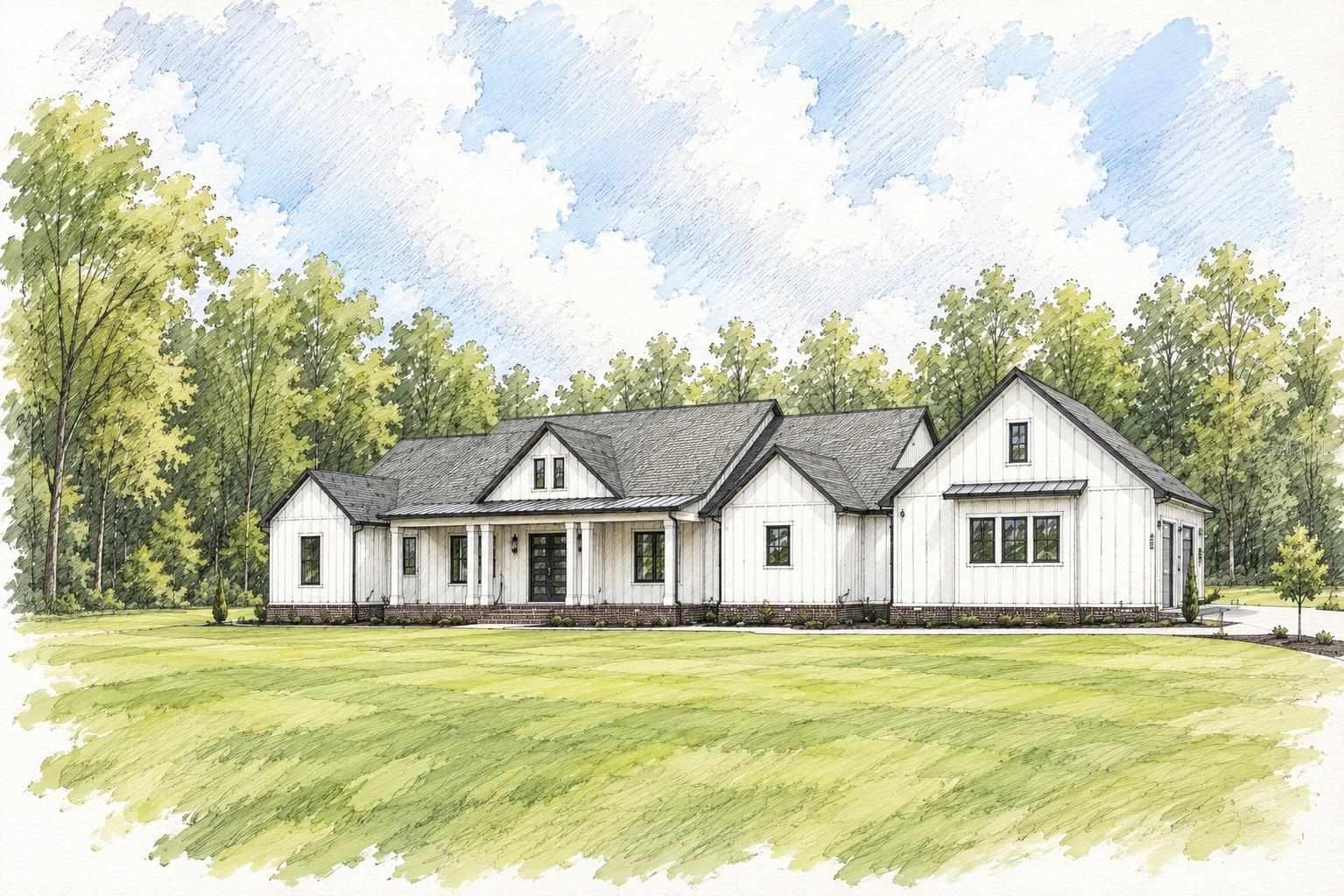 Pre-Construction. To be built. Some buyers want a gated community. This isn't for them.
2.2 private acres. No HOA. No CDD. No architectural review board. No monthly fees, no annual assessments, no surprise increases, ever. Just you, your land, and a builder who answers to you, not a community association.
While others are choosing between pre-approved floor plans in managed neighborhoods, this is something different: a rare Jonesville/Newberry homesite where the design process begins with your vision, not a model name.
The featured package, priced to include the land, delivers the craftsmanship you'd expect: custom coffered tray ceilings with stained wood beams, luxury plank flooring throughout, a chef's kitchen with oversized island and walk-through butler's pantry, quartz or granite surfaces, and an owner's retreat with spa bath, soaking tub, and oversized double shower. A covered lanai and outdoor kitchen are included.
But the featured model is just the starting point.
Want a grand entrance with a circular drive and statement fountain? Build it. A sprawling resort-style pool with a tanning shelf, hot tub, and cabana? Yours. An outdoor retreat with a fire pit, pavilion, summer kitchen, and putting green? No committee to ask. A dedicated sports court, batting cage, or bocce lawn? Go for it. A detached guest house, hobby garage, or workshop? Absolutely. Full-height RV storage with hookups — as expansive as your vision demands? On 2.2 acres with no HOA and no restrictions, nobody is telling you no.
This is what genuine design freedom looks like. Not "select your countertop finish." Build your estate.
Four bedrooms, four baths, 3,500 square feet in the featured model, or go bigger. More bedrooms, a dedicated media room, the canvas is yours, and the lot can handle it. The fourth bedroom in the featured plan converts to a theater or bonus room, but if you want both, build both.
At $1,600,000, land included, this is unparalleled land, freedom, and value in the Jonesville/Newberry luxury new construction market. Comparable homes in gated communities with HOA and CDD obligations come with fees that compound year after year for as long as you own. Here, those fees are zero on day one and zero on the day you sell.
Build what you want. On land you own outright. With a builder who built it for you.
That's luxury without limitations.