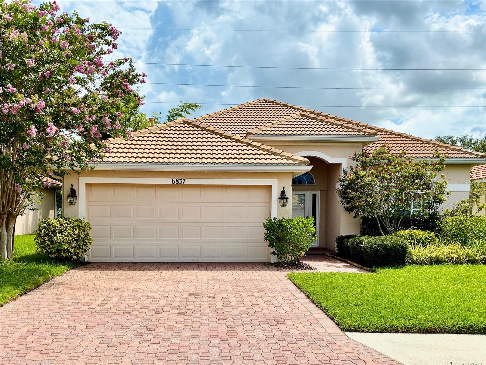 Welcome to River Place, Florida living at its best! This move-in ready single family home features 2 bedrooms, 2 baths plus a den/home office which could be converted to a 3rd bedroom, and a 2 car garage. Enjoy your morning coffee and gorgeous sunrises  on the covered extended tiled lanai overlooking a private yard. The neutral painted interior has an open floor plan with a tray ceiling, recessed spot lights, and ceiling fan in the great room, a stylish gourmet kitchen with granite counters, large breakfast counter, stainless steel appliances, and 42" high white wood cabinets with pot and pan drawers. The newly renovated clubhouse, fitness room, card room, and kitchen overlook the heated community pool and large serene pond with fountain. The top-rated schools, playground, nature hiking trails, and kayak launch on the Braden River, make this a delightful community for all ages. Golf enthusiasts will relish the close proximity to TaraPreserve golf course. No CDD fees and low HOA fees make this an ideal home for fulltime residents or those folks looking to escape the frigid winter weather. This perfect location has it all including a short drive to I~75, Sarasota International Airport, great restaurants, UTC Mall, and the glistening white beaches of Anna Maria Island and Siesta Key.