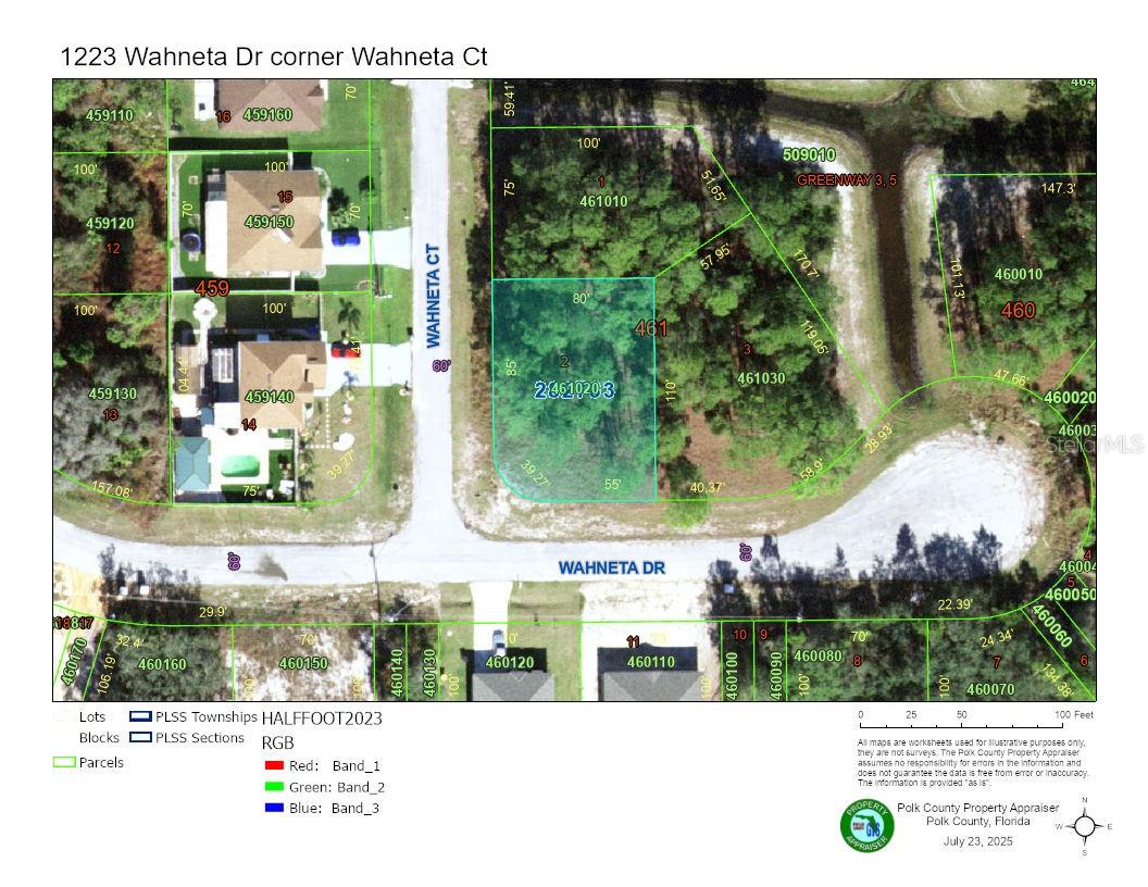 Great oversize lot on the quiet corner of a culdesac; corner of Wahneta Dr and Wahneta Ct. Attention investors, builders or someone who wants to build your dream home on this perfectly located CORNER lot. Most recent May 2026 TOHO utilities letter states 6" Water main approx. 10’ west of property; will require a tap fee. 8" Gravity sanitary sewer main approx. 45’ west of property.; sewer lateral must be installed on property line. As a member of the Homeowners Association you will benefit from low HOA fees with access to Poinciana Victory Pool, Mary Jane Arrington Aquatic Center an aquatic center with 8 lap lanes, and APV Community Center with event/meeting rooms, an amphitheater, fitness center with state-of-the-art equipment, outdoor recreational areas such as sports fields/courts, full-size basketball court, playgrounds, picnic facilities, walking trails. The HOA fee includes high speed internet 300mbs and cable TV with over 250 channels. The lot is close to the Orlando International Airport and is in close proximity to medical facilities, shopping plazas with shops such as TJMaxx, Ross, restaurants including Outback Steakhouse, banks, gas stations, car wash, parks, schools and major attractions, such as Disney, SeaWorld, Universal Studios, Legoland. Conveniently located, this property is just a 16-minute drive from Lake Marion, offering a plethora of recreational activities such as fishing, camping, and water sports. Also, schools, including Valencia College and Polk State are close by. Make this lot your new homesite today! Water and sewer proposed line extensions for this site.