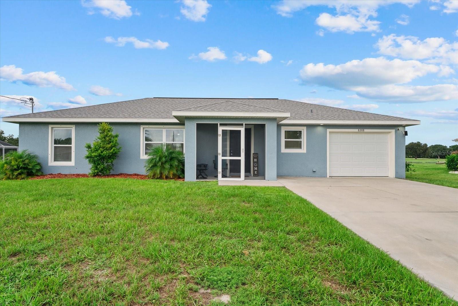 NO HOA, JUST UNDER A HALF ACRE, WELCOME HOME! Nestled on an oversized 0.46-acre lot overlooking the golf course in the desirable Sunnybreeze community, this beautifully built 2022 CBS home offers the perfect combination of quality craftsmanship, modern finishes, and low-maintenance living. Featuring 3 bedrooms, 2 bathrooms, and a 1-car garage, this thoughtfully designed split floor plan showcases soaring vaulted ceilings, luxury vinyl plank flooring, impact-rated Low-E windows and doors, and an open-concept layout filled with natural light. The spacious kitchen is appointed with granite countertops, all-wood cabinetry, and flows seamlessly into the living and dining areas—ideal for both everyday living and entertaining.

The private primary suite features a walk-in closet and an en-suite bath, while the additional bedrooms offer flexibility for guests, a home office, or growing families. An interior laundry room adds everyday convenience, and the durable concrete block construction, impact glass, and dimensional shingle roof provide peace of mind for years to come. The oversized lot offers plenty of room to add a pool, outdoor entertaining space, or simply enjoy the tranquil golf course backdrop.

Ideally located in Southwest DeSoto County, you'll enjoy the quiet charm of country living while remaining just minutes from the Peace River, Liverpool Park public boat ramp, and convenient access to Charlotte, Lee, and DeSoto Counties. Whether you're looking for your primary residence, seasonal retreat, or investment opportunity, this move-in-ready home delivers exceptional value, quality, and location—all with no HOA.