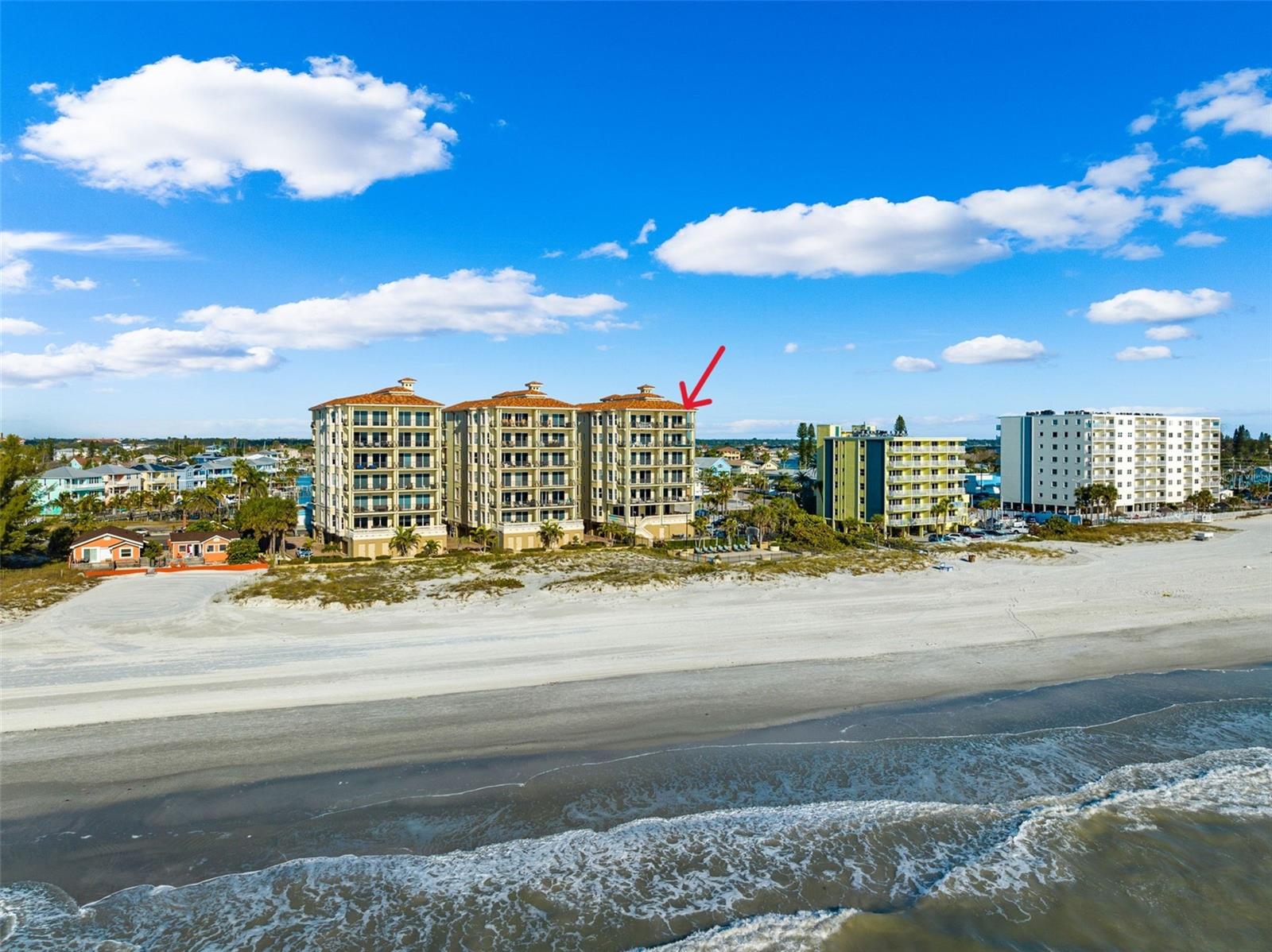 Indulge in the epitome of beachfront luxury living at Bellarte condos, an exclusive haven nestled along the pristine shores of Madeira Beach. This sprawling penthouse is not just a residence; it's an opulent sanctuary that encompasses the entire floor, boasting 4 bedrooms, 3.5 baths. Step into a realm of sophistication through controlled entry and elevator access leading to your private lobby. Beyond the grand double doors awaits an exquisitely designed open floor plan adorned with elegant travertine marble flooring. And behold—the pinnacle of luxury—a sprawling 46-foot covered balcony, your personal haven to unwind and indulge in breathtaking views every day.  The heart of this retreat lies in its chef-inspired kitchen, a culinary haven equipped with custom cabinets, top-of-the-line appliances including gas cooking, a breakfast bar, and a lavish island crowned with quartz countertops. A full wall wine refrigerator awaits the connoisseur, complementing the generous pantry and a dining room that overlooks a mesmerizing view.  Your seaside haven beckons in the primary bedroom, a haven of tranquility boasting a spacious layout, a walk-in shower, a jetted tub, double sinks, and direct access to the Gulf-facing balcony, offering unparalleled panoramic views. The split plan design offers three more bedrooms.  Bedroom 2 & 3 are ensuite.  Bedroom 3 and 4 both have a 9x9 covered balcony revealing stunning views of the intra-coastal waterway.  With convenience in mind, your home comes complete with a private two-car air-conditioned garage adjacent to the elevator and additional storage space for all your beach essentials. Featuring 10’ ceilings, a central vacuum system, full-sized laundry, and impact-rated sliders and windows, this residence harmonizes luxury with practicality.  Beyond your private retreat, Bellarte on the Gulf presents a wealth of community amenities—a magnificent clubhouse with an entertaining terrace, a fitness center with a sauna, a heated gulf-front pool, sundeck, and spa—all curated to elevate your coastal lifestyle.  Nestled within the vibrant locale of Madeira Beach and its neighboring communities, experience a tapestry of hospitality with renowned restaurants, championship sports, golf courses, cultural arts, farmers’ markets, and diverse nature pursuits. Embrace the allure of the Gulf of Mexico.  Prepare to be captivated by the breathtaking views and the unmatched lifestyle that Bellarte on the Gulf has to offer—where vivid sunsets paint the skies, seashells adorn the beaches, and every day is embraced by the warmth of glorious sunshine. Here, location, luxury, privacy, and security converge, inviting you to immerse yourself in an unparalleled coastal experience. Contact us now to schedule your exclusive private tour and discover why these coveted beachfront condos are a rarity to behold.