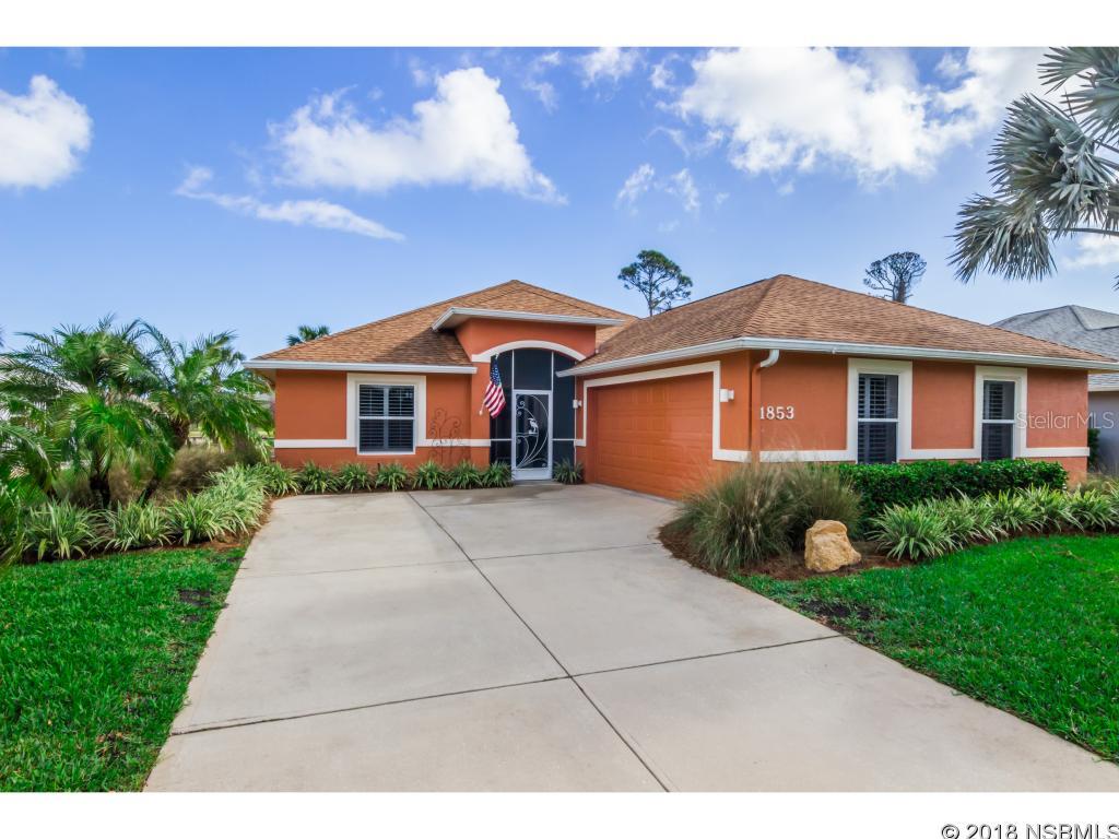 SPACIOUS AND BEAUTIFUL POOL HOME! Located in the golf course community of Turnbull Bay Estates. This immaculate home overlooking the 12th tee offers 3 bedrooms, 2 baths, 2,059 living SQ FT and a spacious pavered lanai featuring a 2017 salt water gas heated pool. This home features an open floorplan, large living room, pool with self-cleaning system, and lush landscaping.  Kitchen was updated in 2017 and offers a natural gas range, quartz countertops, 4 new GE stainless steel appliances, glass backsplash, and under mount lighting.  Over $77,000 worth of updates in the past year: Updated Kitchen, Built in Shelves & Cabinets in 3rd Bedroom, New Salt Water Pool (2 yr warranty left on pool, 5 yr warranty left on pool heather), New Landscaping, New Interior & Exterior Paint, New Plantation Shutters throughout, New Front Screen Door, New Lighting in both bathrooms, New Frameless Glass Door in Master Bath.   Close to the beach, shopping, and dining. This well taken care of home will not last long!! ;Water: City