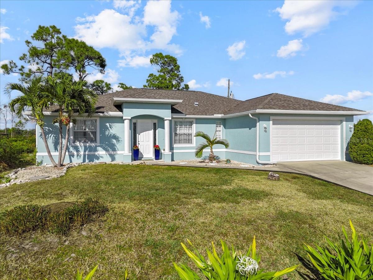 REDUCED!  DOUBLE LOT POOL HOME on a quiet cul-de-sac! This property has public sewer and water. It is surrounded by natural Florida landscaping! Stainless steel appliances, HUGE open Great room, gigantic kitchen with enough counter space to entertain any type of gathering! Step outside to the privacy of the backyard with a heated pool. Build your dream garage or keep the privacy, the choice is yours. The area is known for its serene lakes, walking trails, and abundant greenbelt areas, offering a tranquil environment while remaining close to everything the Cape Haze Peninsula has to provide. Enjoy quick access to Boca Grande beach, Englewood beach, world-class fishing, marinas, public and private golf courses, shopping, and dining. Don't miss this one!