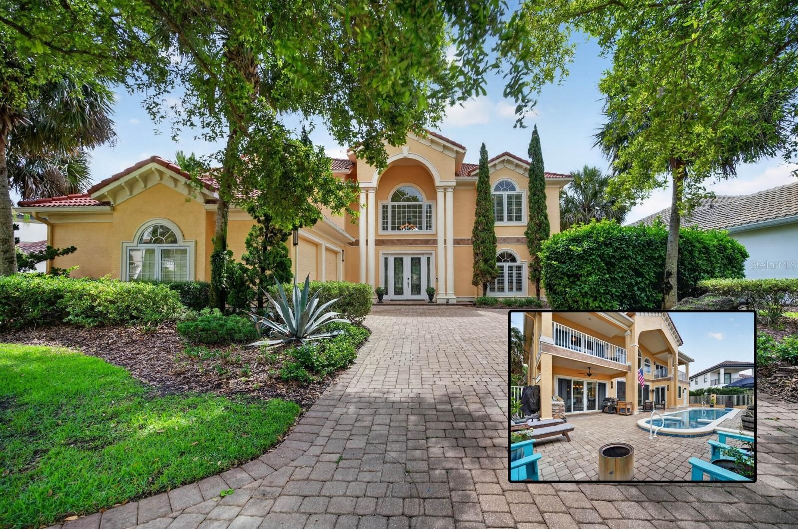 Spanning 4,643 square feet, this 4-bedroom, 4.5-bath Ocean Hammock residence provides the space, layout, and flexibility to comfortably accommodate both family life and entertaining. A paver driveway, mature landscaping, natural shade, and a tile roof create an inviting arrival. French doors open to an interior filled with natural light, soaring ceilings, and luxury vinyl plank flooring throughout the main level.

The living room serves as the centerpiece of the home, featuring a gas fireplace and an abundance of windows that bring the outdoors in. The kitchen offers generous workspace and storage with a large center island, granite countertops, extensive cabinetry, stainless steel appliances, a gas cooktop with exhaust hood, beverage refrigerator, and casual dining area. A formal dining room provides additional space for family gatherings and special occasions.

A first-floor guest suite includes a walk-in tiled shower and direct access to the pool area. Also on the main level is a large bonus room well-suited as a media room, game room, or flexible living space, along with a separate office, half bath, and laundry corridor featuring built-in shelving, utility sink, and access to the garage.

The recently refinished wood staircase leads upstairs to the primary suite, where tray ceilings, plush carpeting, a gas fireplace, and private balcony overlook the pool and golf course. The spacious bathroom includes dual vanities, a jetted soaking tub, walk-in tiled shower, ample storage, and a large custom walk-in closet with built-in shelving and drawers. Two additional guest bedrooms are located upstairs, including one with an en-suite bathroom and private balcony. A fourth full bathroom serves the remaining bedroom and guests, while an additional laundry hookup provides added convenience.

Outdoor living is anchored by the saltwater pool and spa, recently resurfaced and enhanced with a new gas heater and pump. The expansive paver pool deck provides ample space for lounging and gathering, while the outdoor kitchen and multiple seating areas create a setting equally suited for quiet evenings or larger get-togethers. The fully fenced backyard adds privacy and flexibility for family, guests, and pets.

Recent improvements include luxury vinyl plank flooring throughout the first floor, refinished wood flooring on the staircase and upstairs hallway, replacement of one of the home's two HVAC systems, a climate-controlled garage with new mini-split system, epoxy-coated floors, built-in storage cabinets and workbench, updated dishwasher and beverage refrigerator, replacement of exterior decorative lighting, new balcony railings, and Rhino Shield exterior coating with a transferable warranty. Additional features include propane service for the pool and fireplaces, ADT security, and AT&T high-speed internet wiring throughout the home.

With multiple living areas and generous outdoor space, this home offers a setting well suited for both everyday living and entertaining. Membership at The Club at Hammock Beach provides access to multiple pools, including a lazy river and waterslide, a full-service spa, fitness center, tennis and pickleball courts, two championship golf courses, and a variety of dining venues, creating opportunities for recreation and gathering just moments from home.