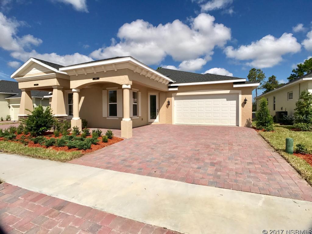 Featuring the most popular Drayton model, with 3 bedrooms 2 baths plus a study/den or office.  Welcome to the maintenance free lifestyle of Venetian Bay. The premier golf community in New Smyrna Beach. There are only a small number of these amazing homes. This amazing community is sold out. With upgrades to include granite counters, tile throughout with NO carpet , custom cabinets, soft close drawers and doors, 12 foot ceilings in the living areas, large screened patio, large rooms and so much more. The Johnson Group is a builder well known for high quality and reputation. This maintenance free living is perfect for those who are snow birds, or just not wanting to be bothered with the lawn maintenance or pool cleaning, that's right, a community pool all for you just steps away from your homes front or back door. Part of the maintenance free living here includes that the home is pressure washed once per year and painted every 5 years as part of the maintenance free living here at Savannah Pointe. A 3D tour is available for most models. All information is intended to be accurate but is not guaranteed. Photos and 3D Tour may be of different models of same floor plan. Finishings, fixtures, and elevation may differ. Listing Agent is related to owner. ;Water: City
