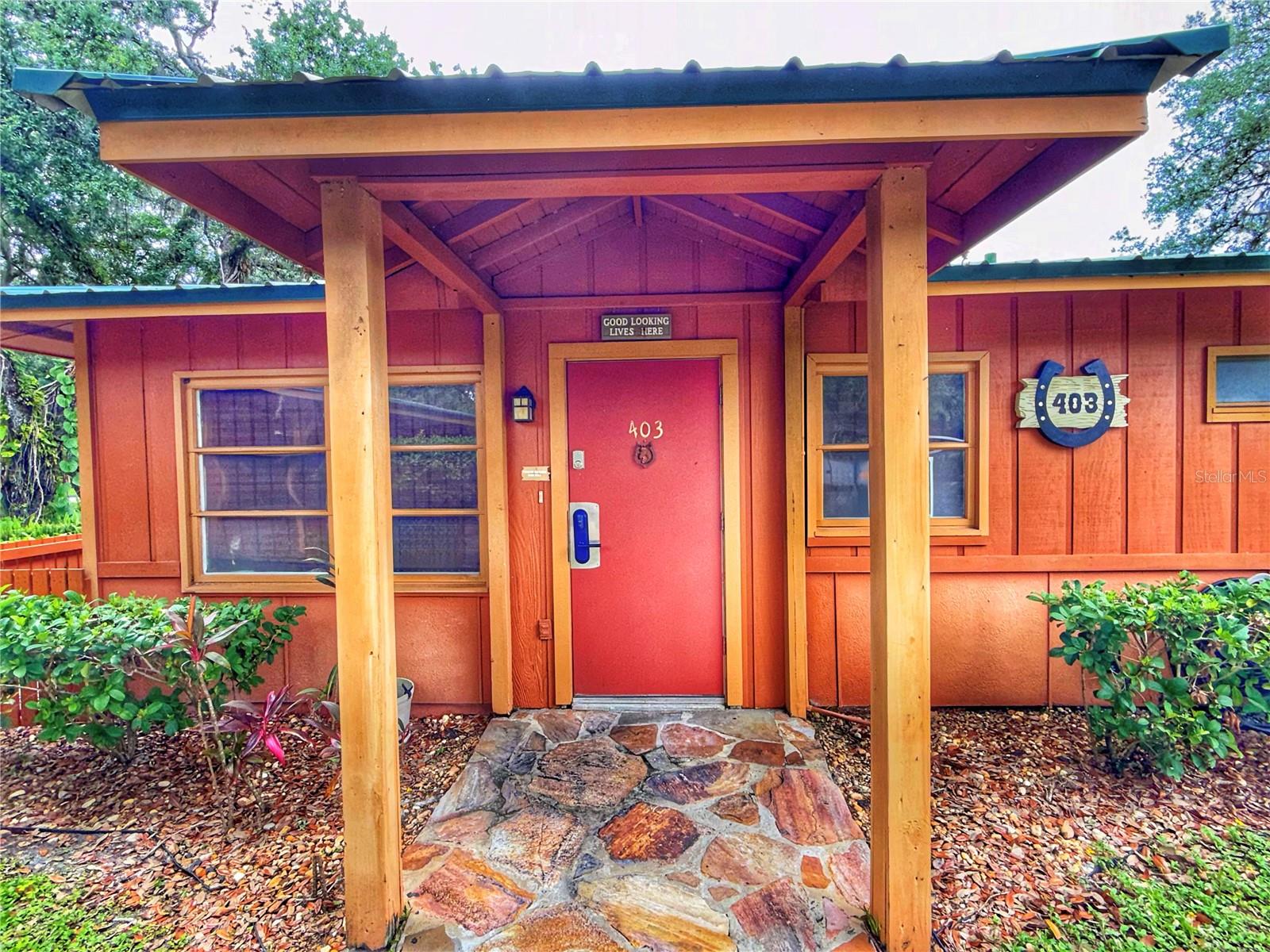Get more bang for your buck with this good lookin’ end-unit cottage. It is proudly offered as one of the last true one-bedrooms located inside the acclaimed Westgate River Ranch Resort & Rodeo in River Ranch, FL. The wood walls in the open great room and kitchen with the decorative brick fireplace creates the cozy cabin feel that comes from being in the country. The private outdoor patio with BBQ is the only one found on the one bedroom cottages. The kitchen and bathroom boast the original solid wood cabinetry. Additionally, the fully enclosed and PERMITTED Florida room with separate air conditioner and interior french doors provide limitless bonus room options. The water heater has been replaced with a tankless, limitless, hot water system and is situated inside the dedicated indoor utility room along with the full size washer and dryer, and extra pantry space. All-inclusive quarterly HOA fee completely covers high speed internet, cable, electricity, water, sewer, exterior building maintenance, pest control and lawn care. This original cottage can easily become a vacation home and/or an investment rental in your absence. This end-unit is steps away from all Westgate River Ranch Resort & Rodeo amenities including live rodeos, waterpark, mini golf, adventure park, petting zoo, boating, fishing, dining, and many other family friendly activities. 
*All window treatments, decorator ceiling fans, vintage mini stove (with replacement parts), microwave, mini and full size refrigerators, and some furnishings to be included in purchase. 
*All permits for improvements to date will be provided to the buyer.
*Allergy friendly: no pets have lived in this unit for the last 11 years.
*All purchase offers must be presented on an “AS IS” Purchase Contract, with verified proof of funds. No seller financing offered. Buyer to pay all closing costs. All reasonable offers will be entertained. 
*Showings by appointment only… schedule your tour today.