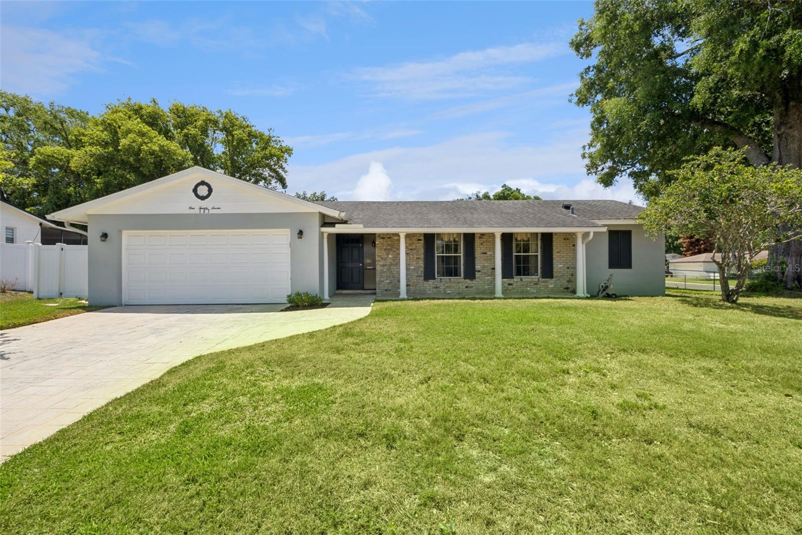 Welcome home to 127 Clover Ln in the heart of Longwood with no HOA!! This 4 bedroom 2 bath features a desirable split floorplan. The newer kitchen has plenty of storage for all those cooking essentials and a window over the sink looking out to beautiful backyard. Formal living and family room with huge windows letting in tons of natural light. New sliding glass doors in the living room. The dining area just off the kitchen ideal for entertaining. The master suite has a walk in closet and stand up shower. Crown molding through our the living areas giving an elevated feel to the home! The other three light and bright bedrooms are spacious too! Secondary bath has double sinks and a door conveniently leading out to the back patio. The HUGE back patio has plenty of room for outdoor furniture, entertaining space and a peaceful spot to enjoy a morning cup of coffee and listen to birds in the morning! A corner lot making for large backyard on over a quarter acre. Let your imagination go with creativity in this luscious backyard, ample space for a pool or space for outdoor games. Who doesn't love a big outdoor space? Schedule a showing today as this home won't last long! Located near major highways, restaurants, shopping and dining
