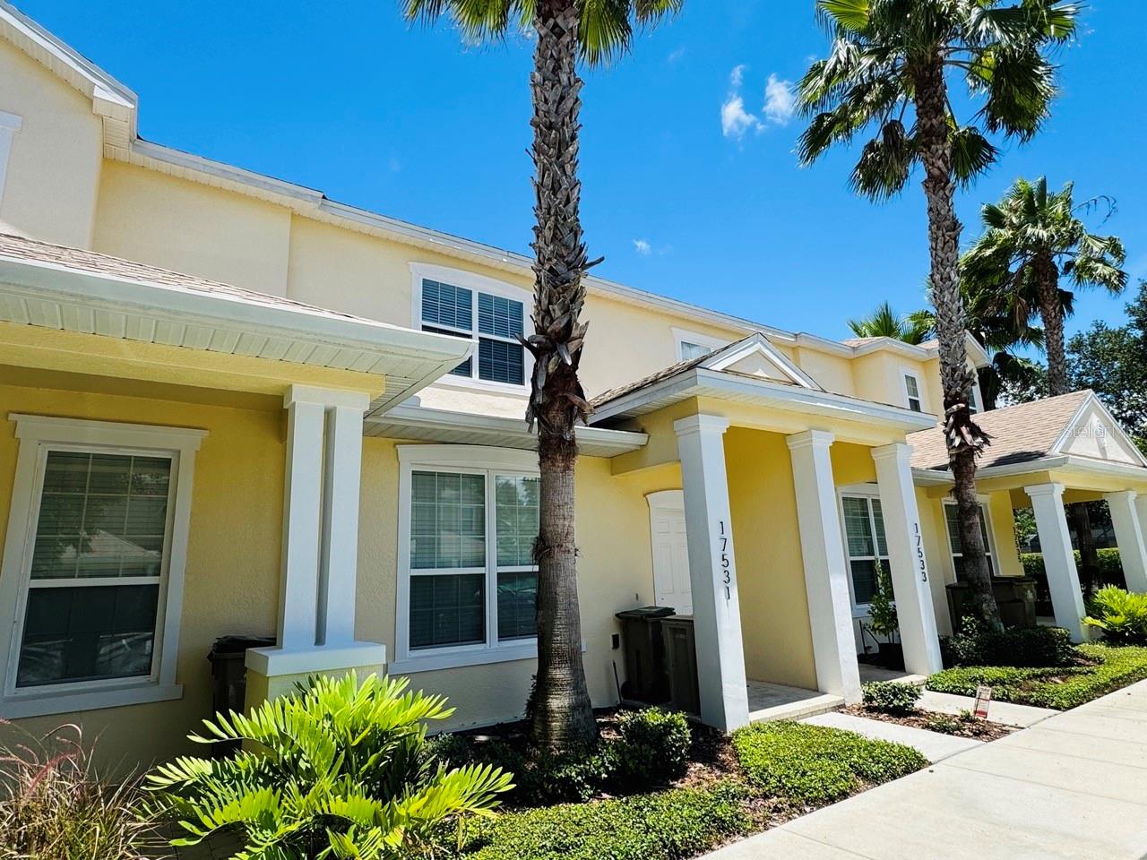 Welcome to this beautifully maintained, fully furnished, 3-bedroom, 3-bathroom townhome, located in the eco-friendly and highly desirable Serenity at Silver
Creek community. Offered fully furnished and turn-key, this home is ideal as a primary residence, vacation home, or income-producing rental,
short-term or long-term. Step inside to find elegant tile flooring throughout the main level, featuring a private guest suite and full bathroom. The open-concept living space flows seamlessly into a modern kitchen, complete with 42” cabinets, sleek waterfall granite countertops, and a spacious dining and lounge area. Enjoy tranquil views of the screened-in private heated pool and sun deck—perfect for relaxing or entertaining. Upstairs, the expansive primary suite includes a private balcony overlooking the conservation area, while the third bedroom also enjoys its own en-suite bath, offering maximum comfort and privacy for guests or family members. As a resident, you'll also have access to resort-style amenities, including a clubhouse with a fitness center, game room, lounge areas, hot tub, and a beautifully landscaped community pool—all nestled in a serene natural setting. Whether you're looking to invest, relax, or relocate, this home offers luxury, flexibility, and lasting value. Don’t miss your chance to own a piece of Serenity!