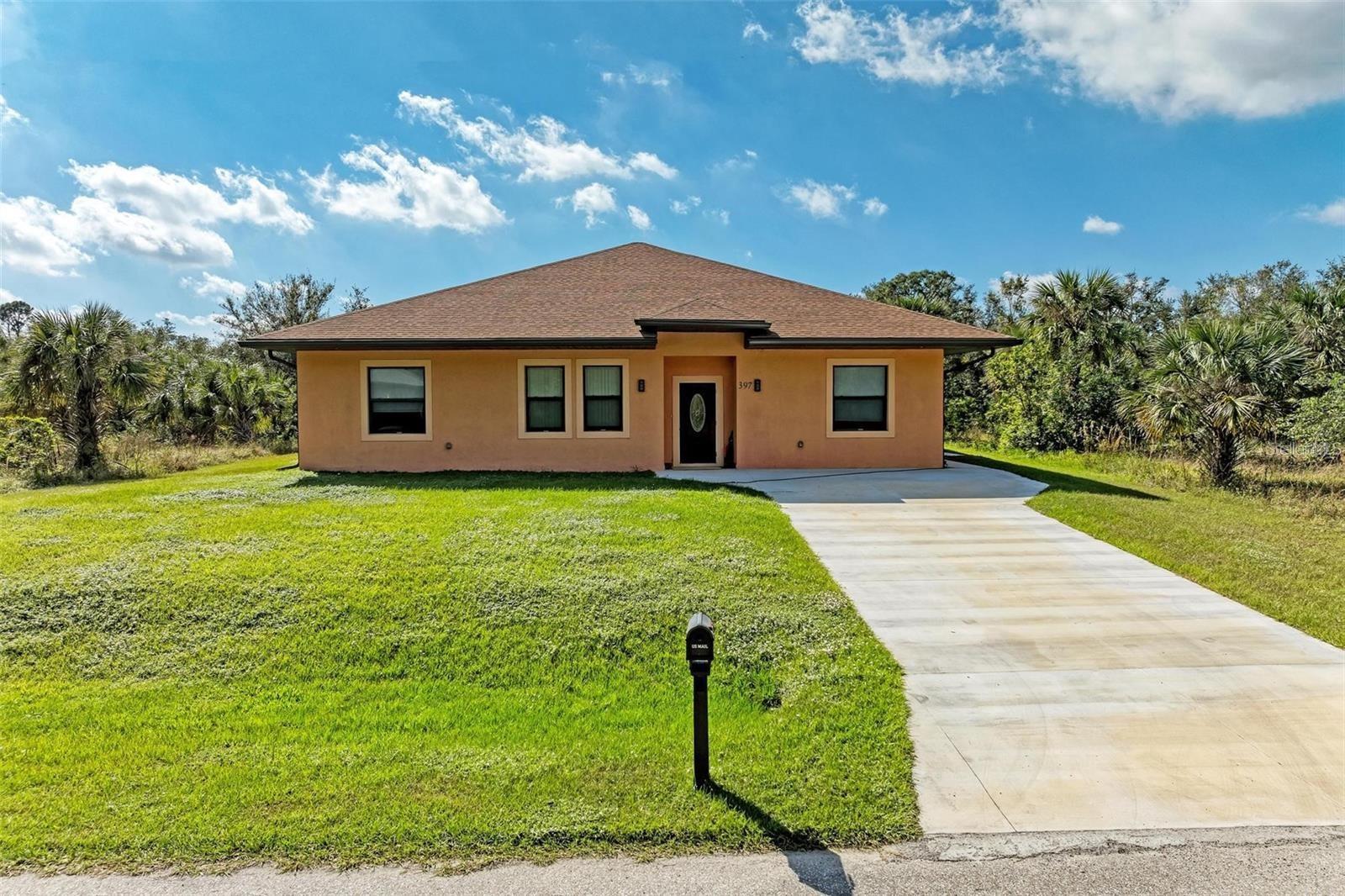 Welcome to 397 Doniphan Drive, Port Charlotte a thoughtfully designed 2023 built residence offering the flexibility today's buyers are searching for. While this is a standard single-family home, its innovative floor plan was designed to accommodate multigenerational living with exceptional privacy and versatility.
The home features two separate living areas, each with its own private exterior entrance, connected by an interior double-door entry. This unique layout is ideal for extended family, in-laws, adult children, long-term guests, live-in caregivers, or anyone seeking a true Next Gen living arrangement while remaining under one roof. The interior connection allows the home to function as one cohesive residence or provides the privacy of two distinct living spaces when desired.
Built in 2023, this modern home offers the peace of mind of newer construction along with contemporary finishes, energy-efficient features, and low-maintenance living.
Conveniently located, you'll enjoy easy access to shopping, dining, medical facilities, parks, golf courses, public boat ramps, and the area's beautiful waterways. With Gulf beaches, Warm Mineral Springs, Charlotte Harbor, and numerous outdoor recreational opportunities just a short drive away, this home combines flexibility, functionality, and an exceptional location.
Whether you're looking for a spacious primary residence or a home that can comfortably accommodate multiple generations, 397 Doniphan Drive presents a rare opportunity to own a truly adaptable property designed for today's evolving lifestyles.