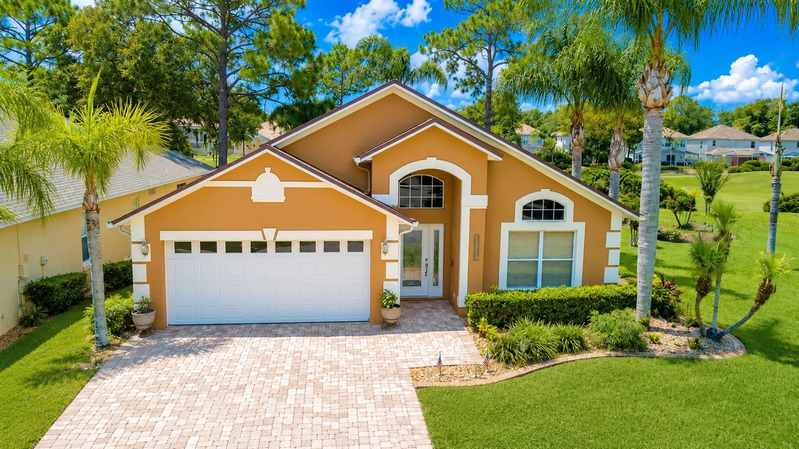 OUTSIDE OASIS! Private screened pool and golf just outside your back door! Generous 4 bedroom 2 bath home with pool on generous corner lot on the golf course at Southern Dunes in Haines City. Exterior features include a Pavers on driveway and offers a screened pool/lanai with outdoor kitchen, wonderful for outdoor entertaining and overlooking the golf course. Inside you have a spacious living room/dining room combo, split bedrooms floor plan, kitchen/great room combo, primary suite with luxury bathroom with extra large walk in closet, and hall bath with the 3 other bedrooms. Gated Community, great location, near shopping, near I-4, and a great community with so many amenities that you must see to believe!